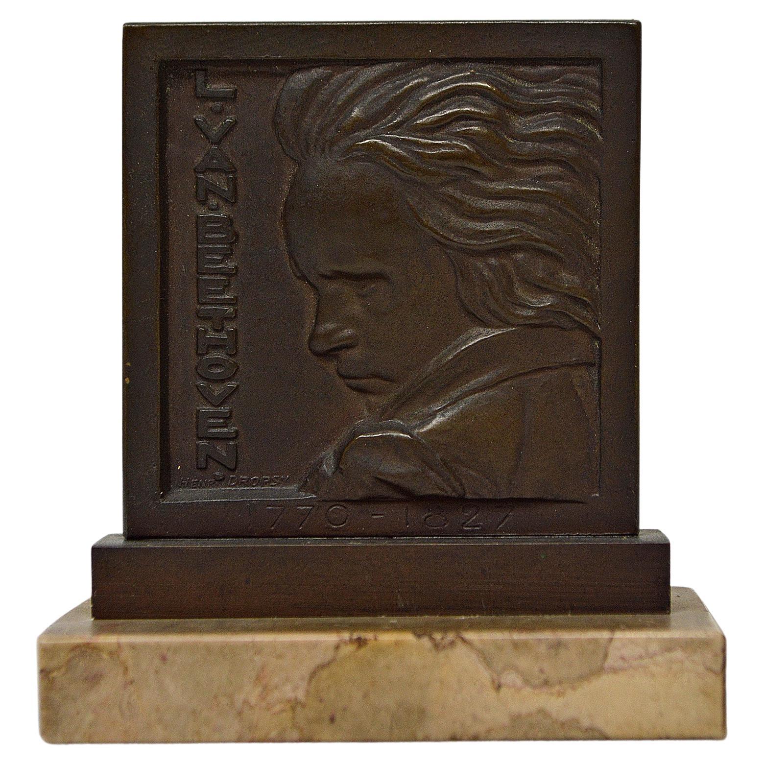 Bronze of Beethoven by Henri Dropsy, France, circa 1920 For Sale