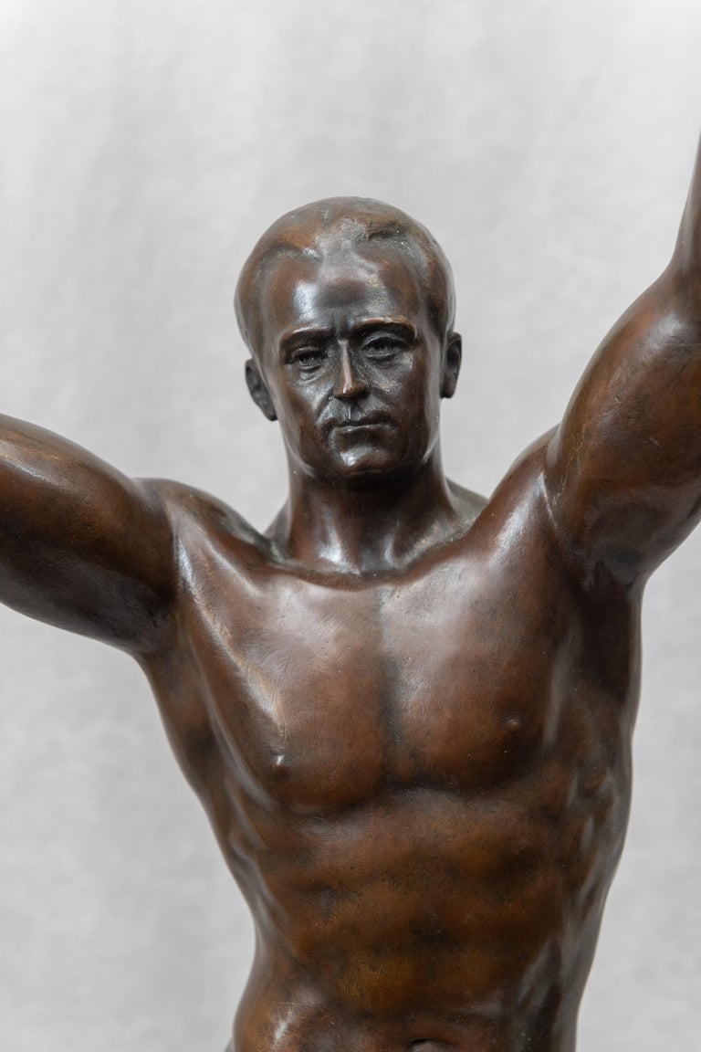 Bronze of Charles Atlas Artist signed and Cast by Roman Bronze Works
