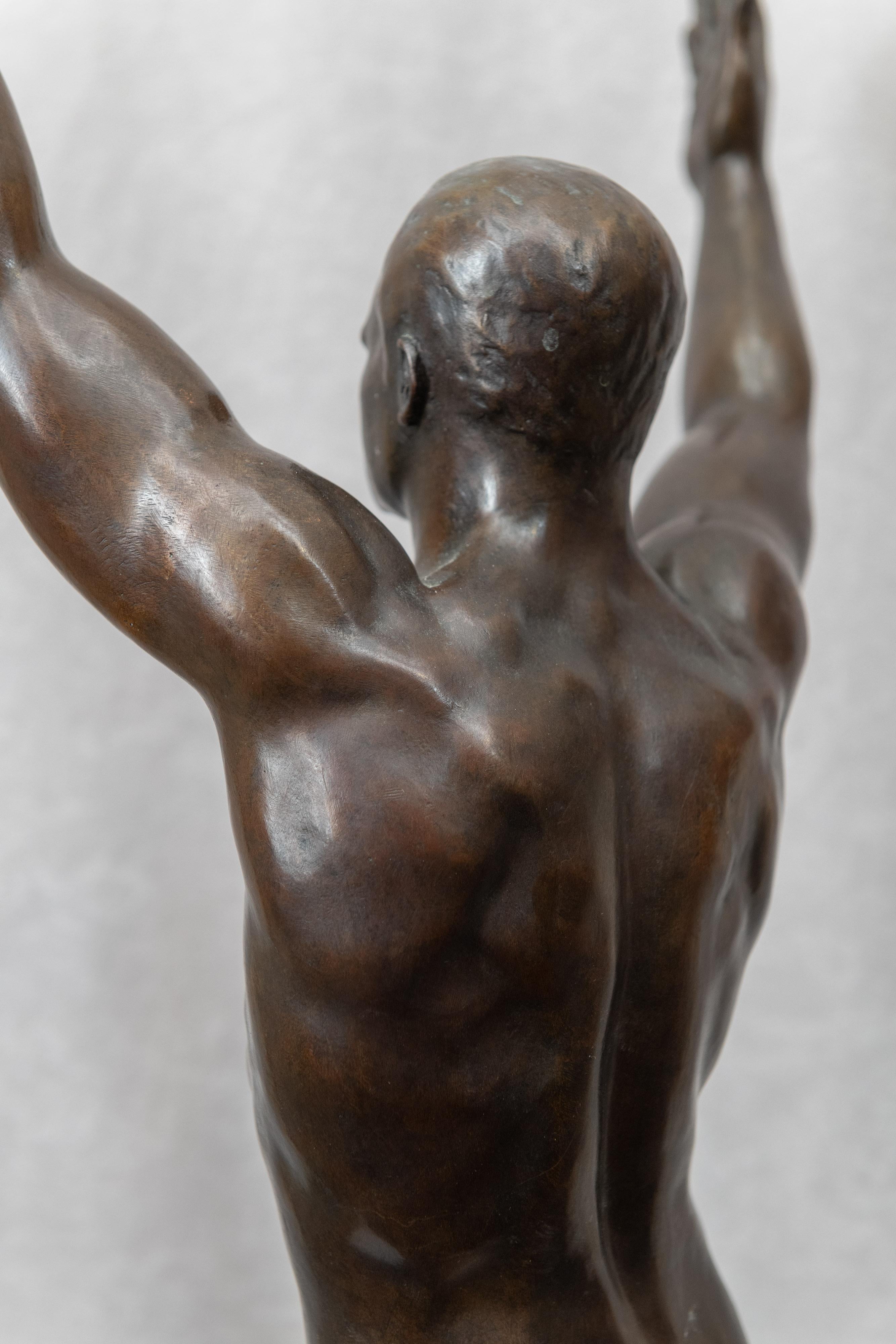 American Bronze of Charles Atlas Artist signed and Cast by Roman Bronze Works circa 1930s