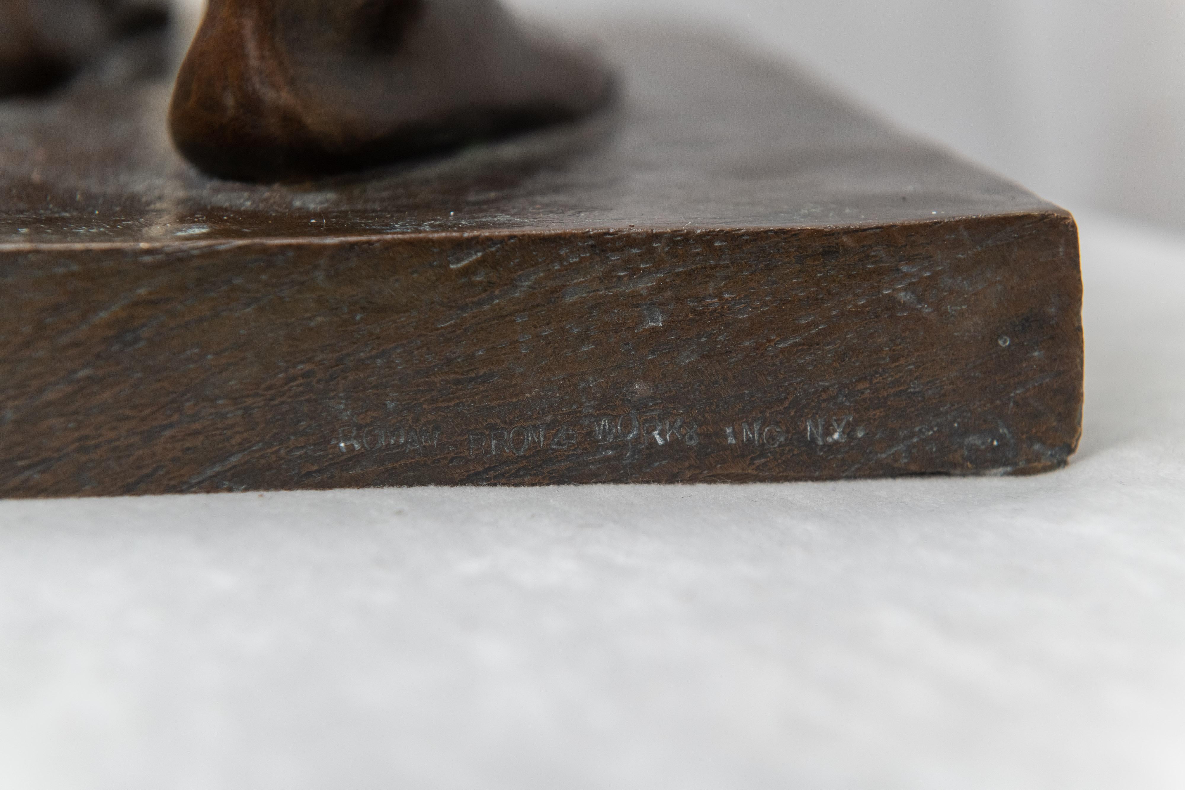 Patinated Bronze of Charles Atlas Artist signed and Cast by Roman Bronze Works circa 1930s