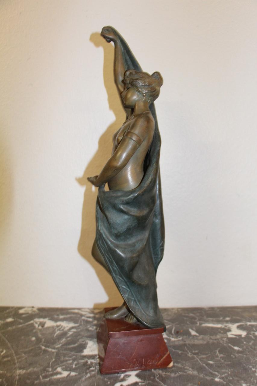Bronze of Dancing Woman Signed by Emmanuel Villanis, 1858-1914 In Good Condition In charmes, FR