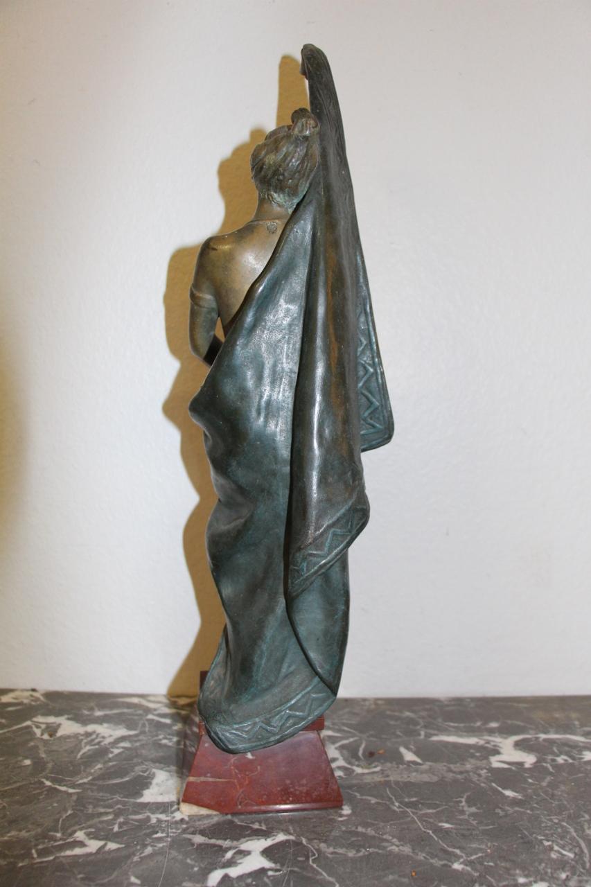 20th Century Bronze of Dancing Woman Signed by Emmanuel Villanis, 1858-1914