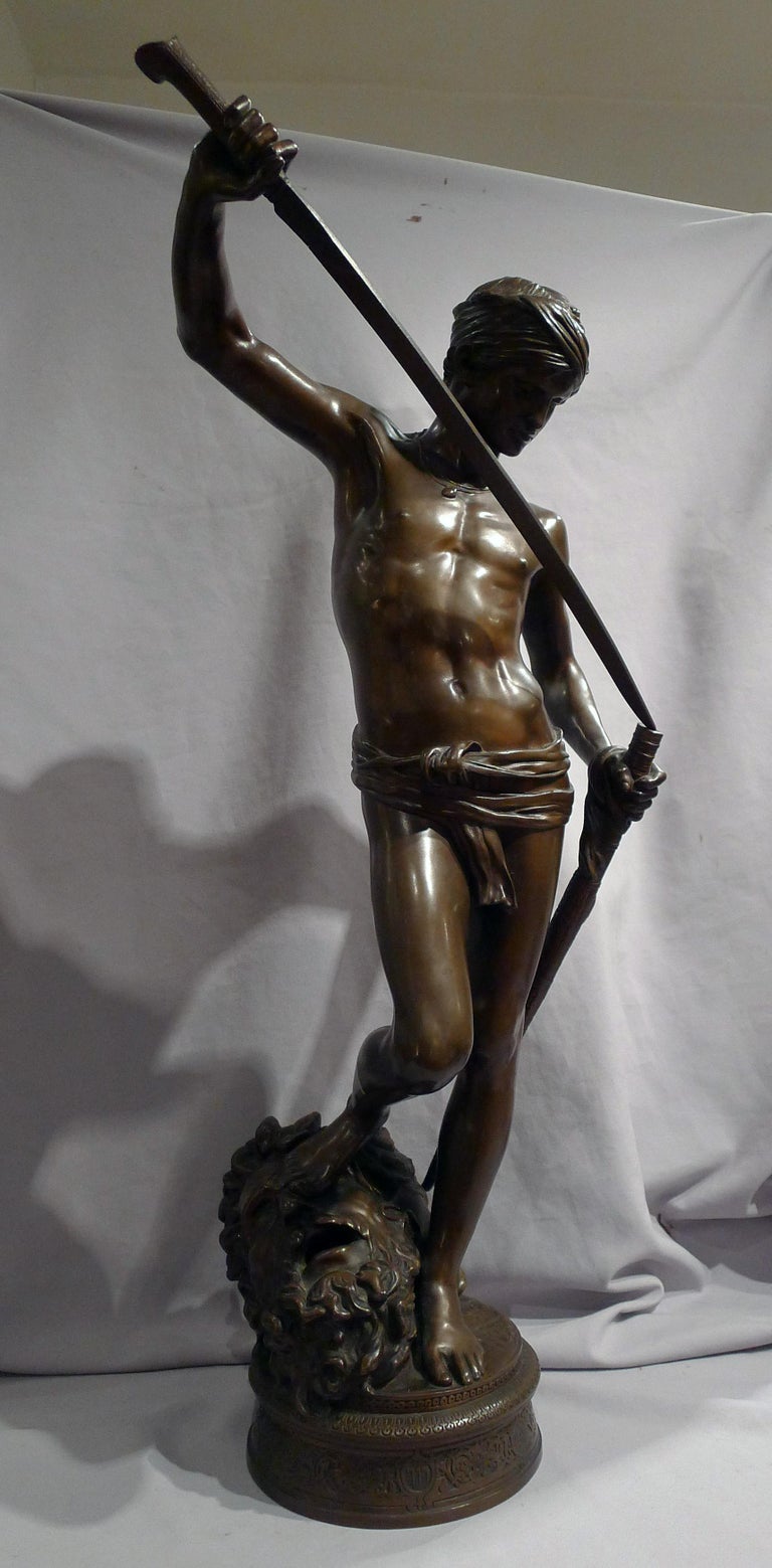 This is a magnificent bronze version of this most iconic late 19th century bronze of 
