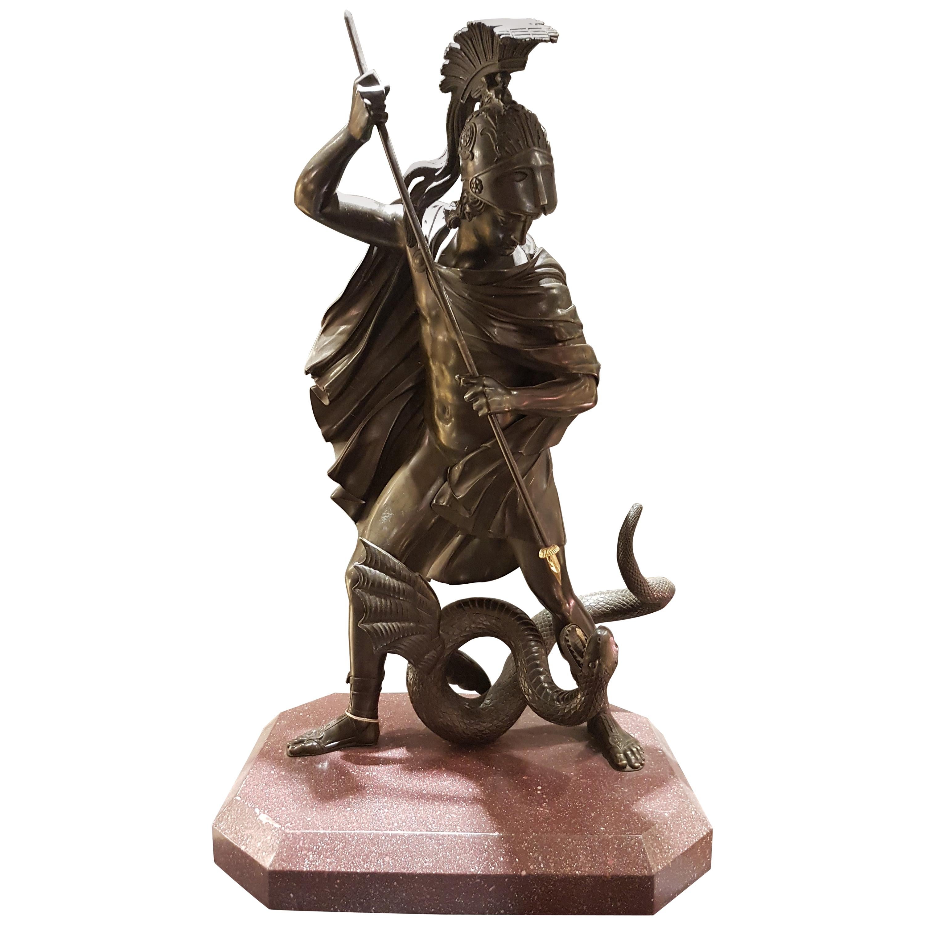 Bronze von Jason im Kampf mit dem Drachen für das Goldene Fleece