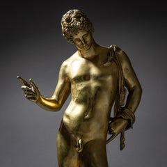 Bronze of Narcissus after the Antique, Signed Michele Amodio, Naples, Late 19th
