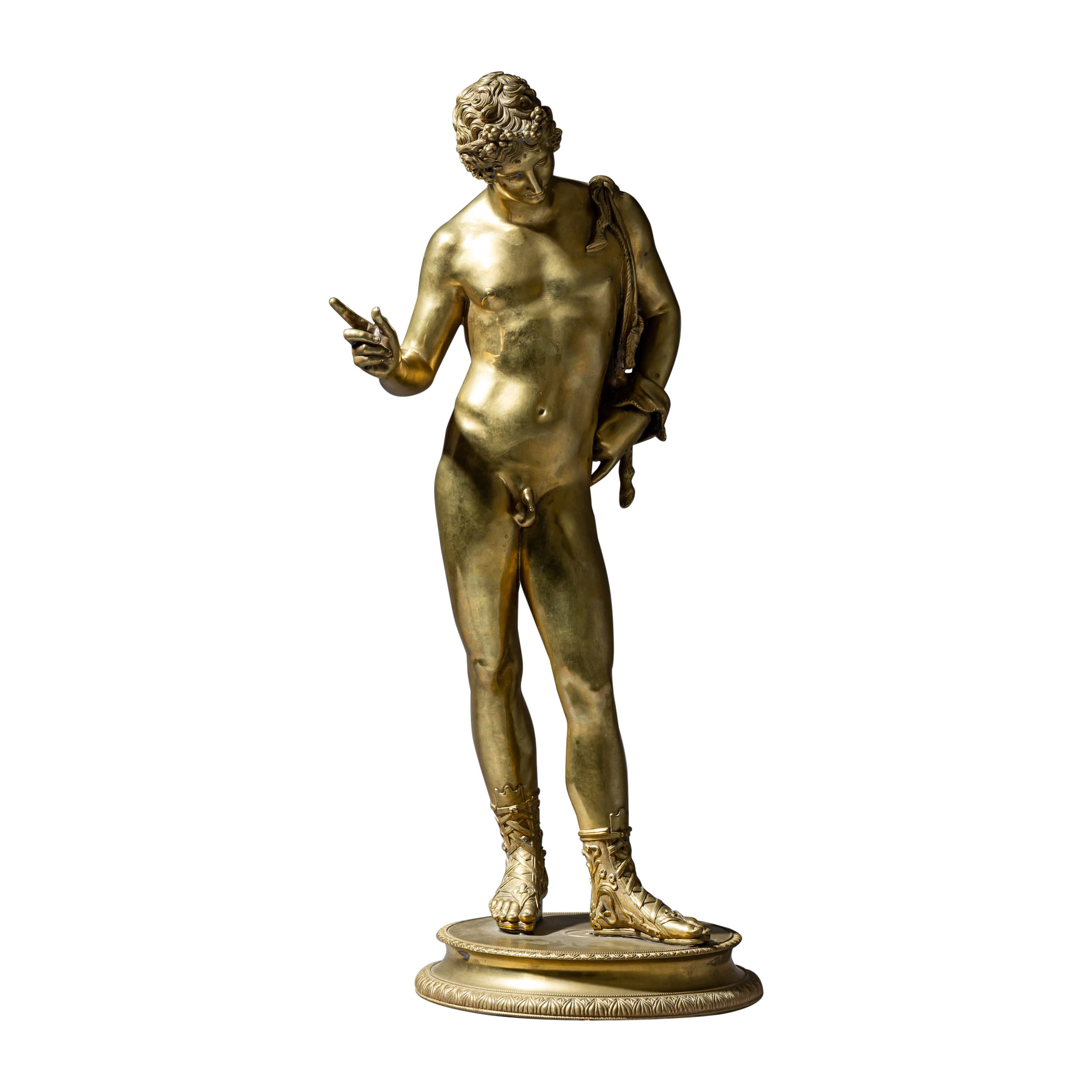 Bronzo di Narciso secondo l'Antico, firmato Michele Amodio, Napoli, fine XIX secolo