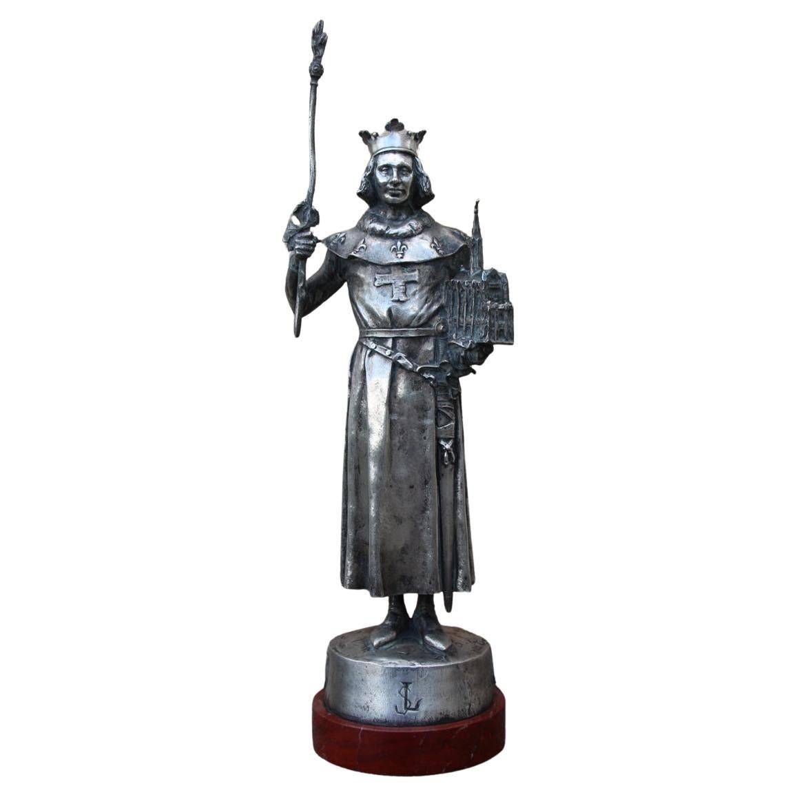 Bronze Of Saint Louis, Signed By Emmanuel Fremiet im Angebot