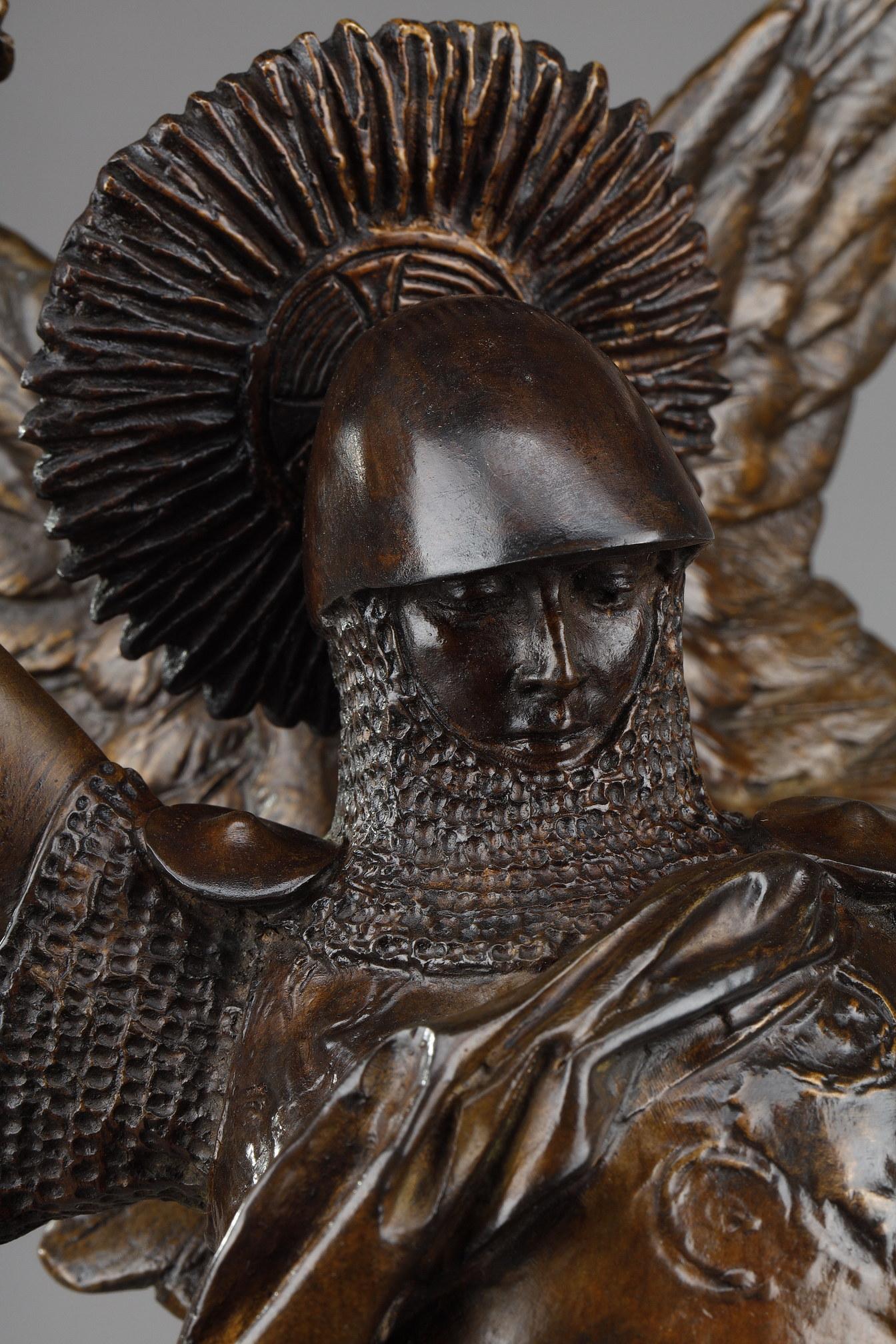 Bronzestatue „Der Heilige Michel schlägt den Drachen“ von Emmanuel Fremiet 3