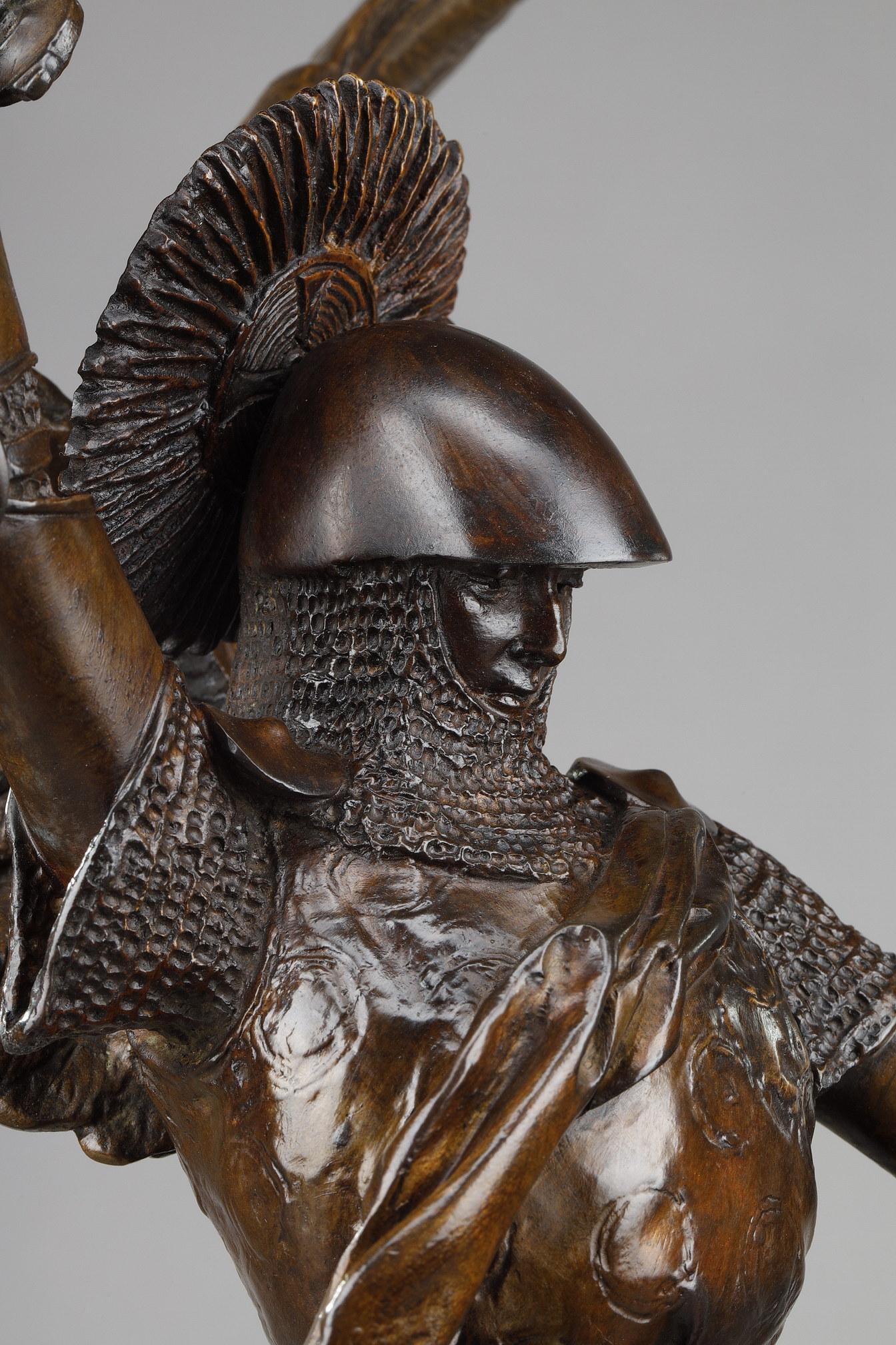 Bronzestatue „Der Heilige Michel schlägt den Drachen“ von Emmanuel Fremiet 4