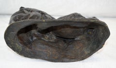 Bronce francés de principios del siglo XX de dos monos juguetones firmado Rochard