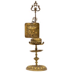 Antique Bronze Oil Lamp, 18th Century