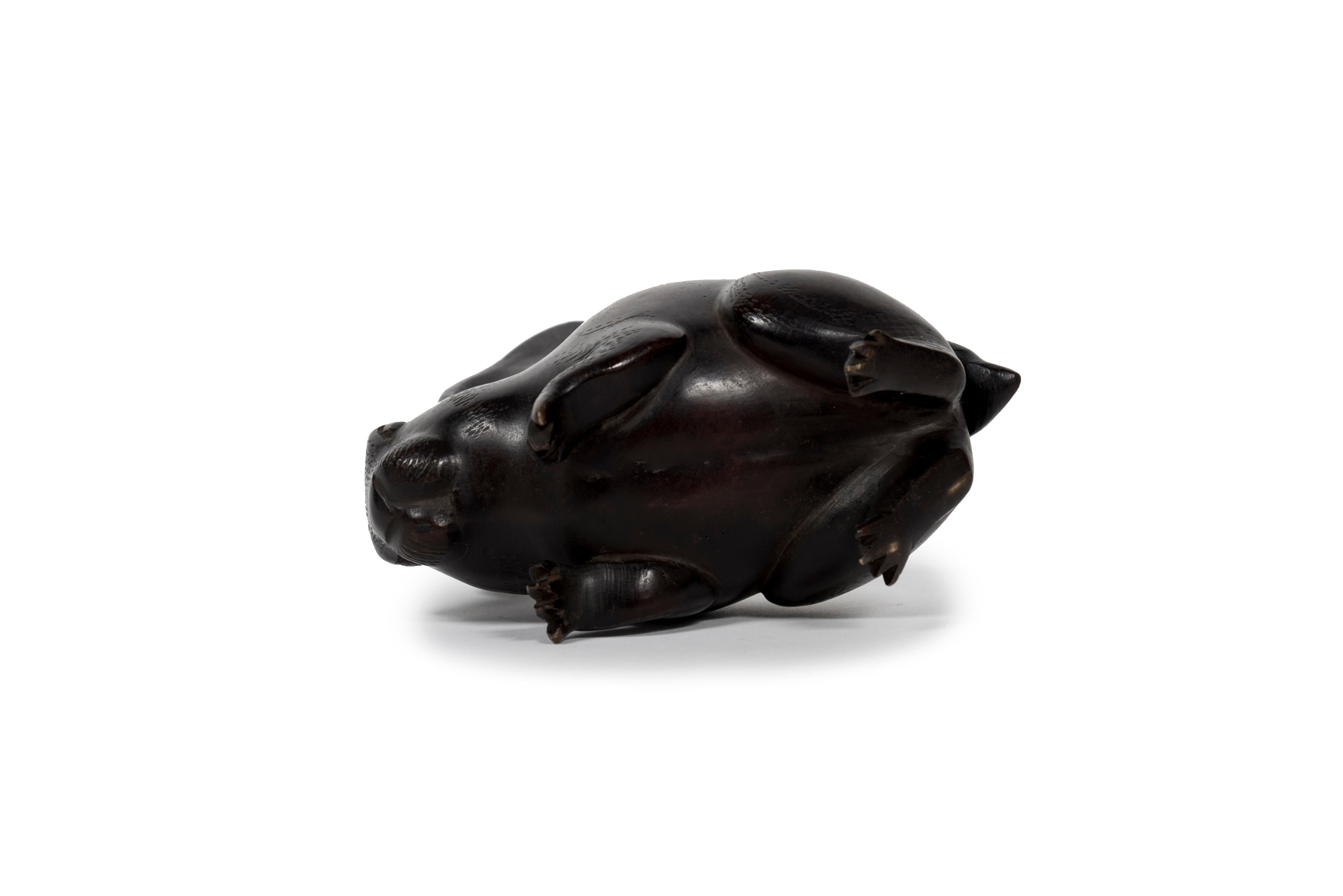 Bronze-Okimono-Skulptur eines stehenden Hares im Zustand „Hervorragend“ im Angebot in PARIS, FR