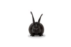 Bronze okimono sculpture of an hare lying down