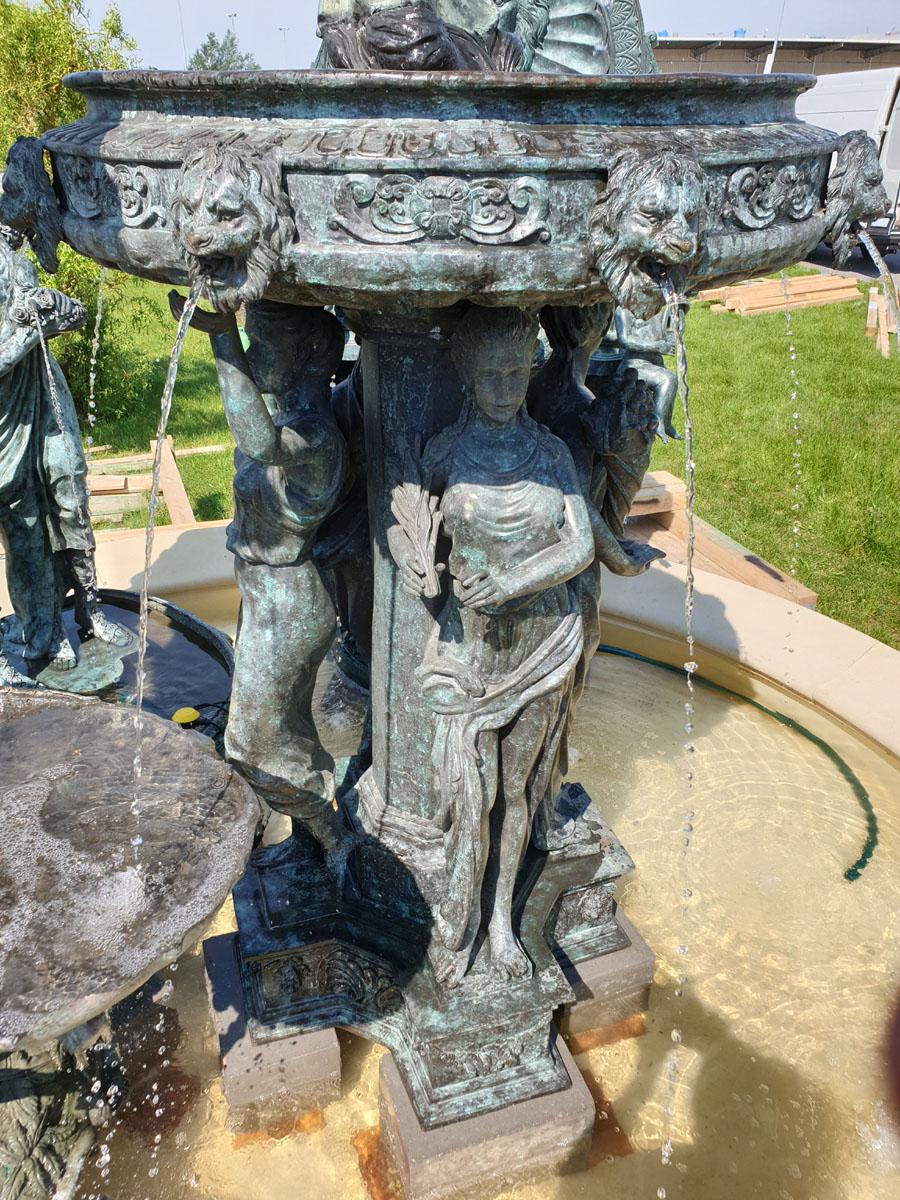 Italian Bronze Old Palace Freestanding Fountain