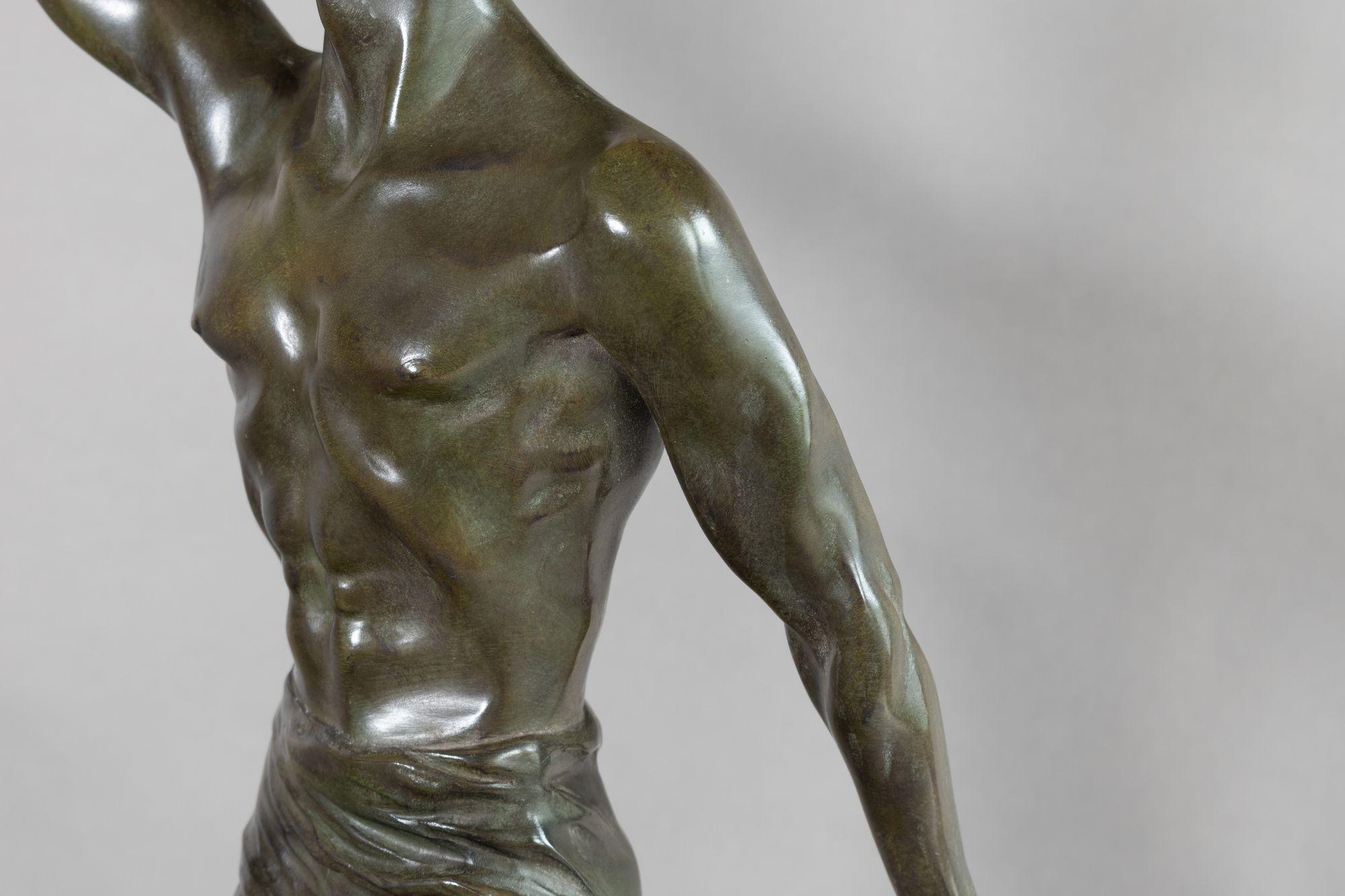 Mid-20th Century Bronze Olympian Figure For Sale