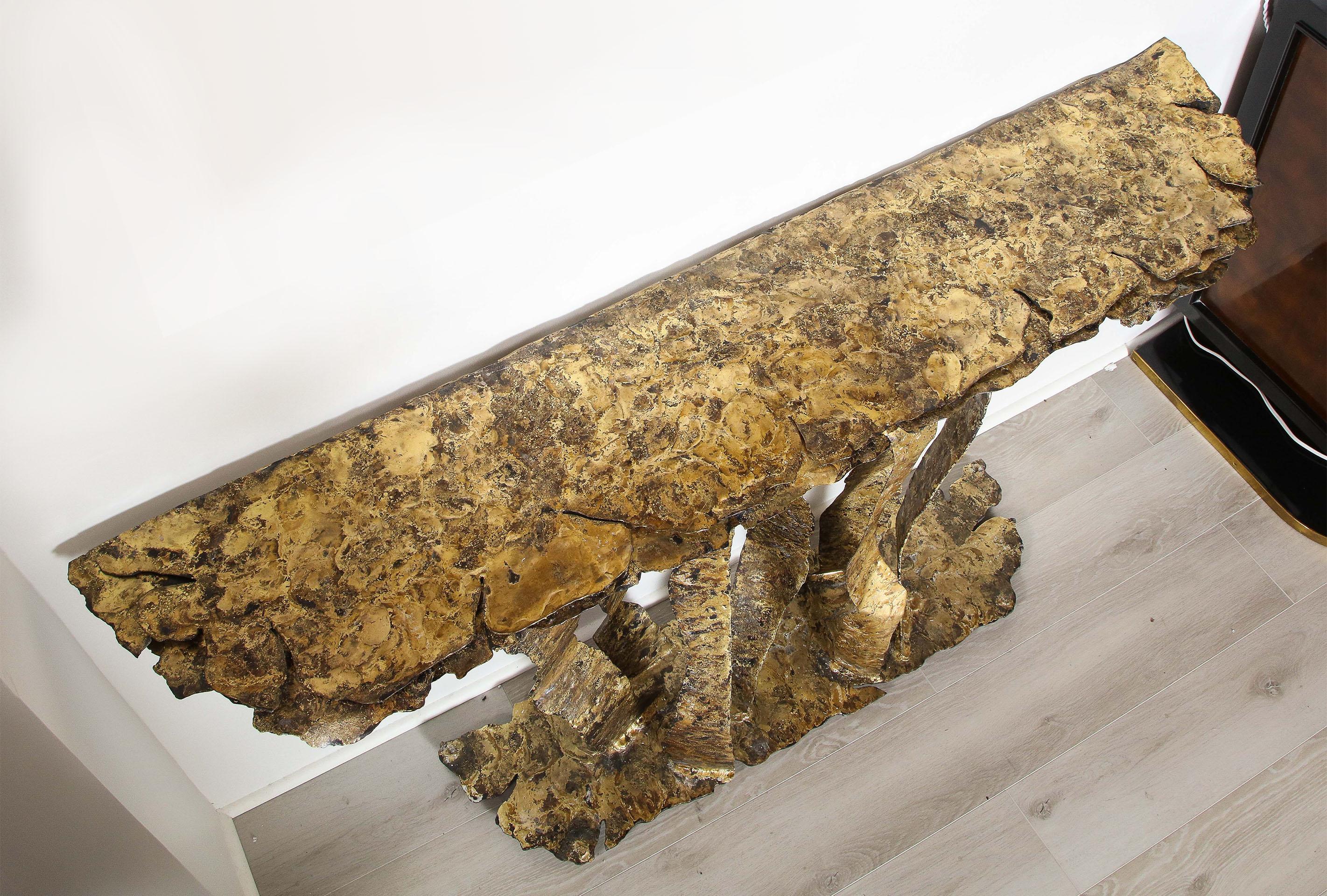 Bronze on Steel Console Table, by Silas Seandel In Excellent Condition In New York, NY