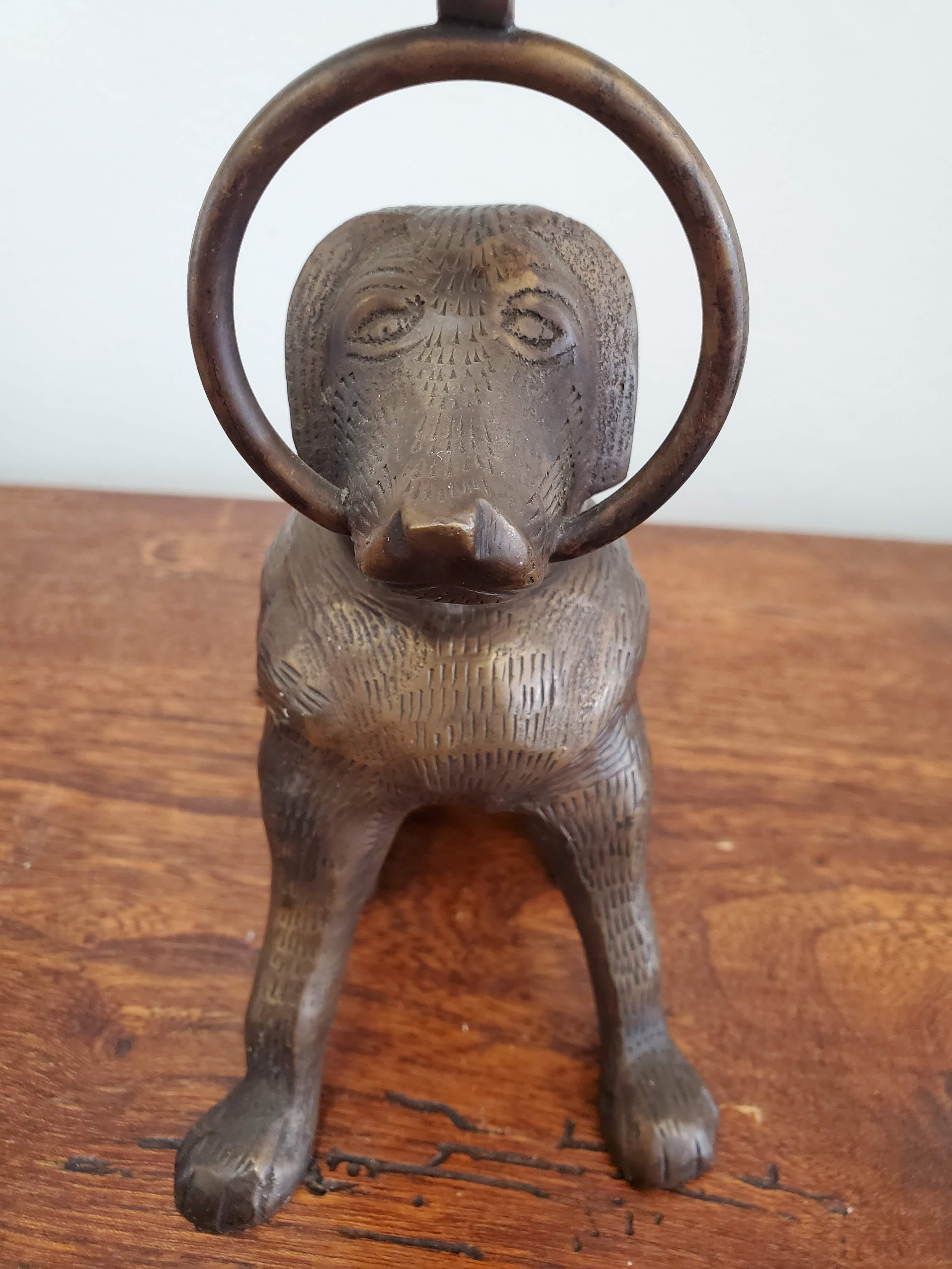 Bronze Candle Holder in the Form of a Labrador Retriever In Good Condition In Middleburg, VA