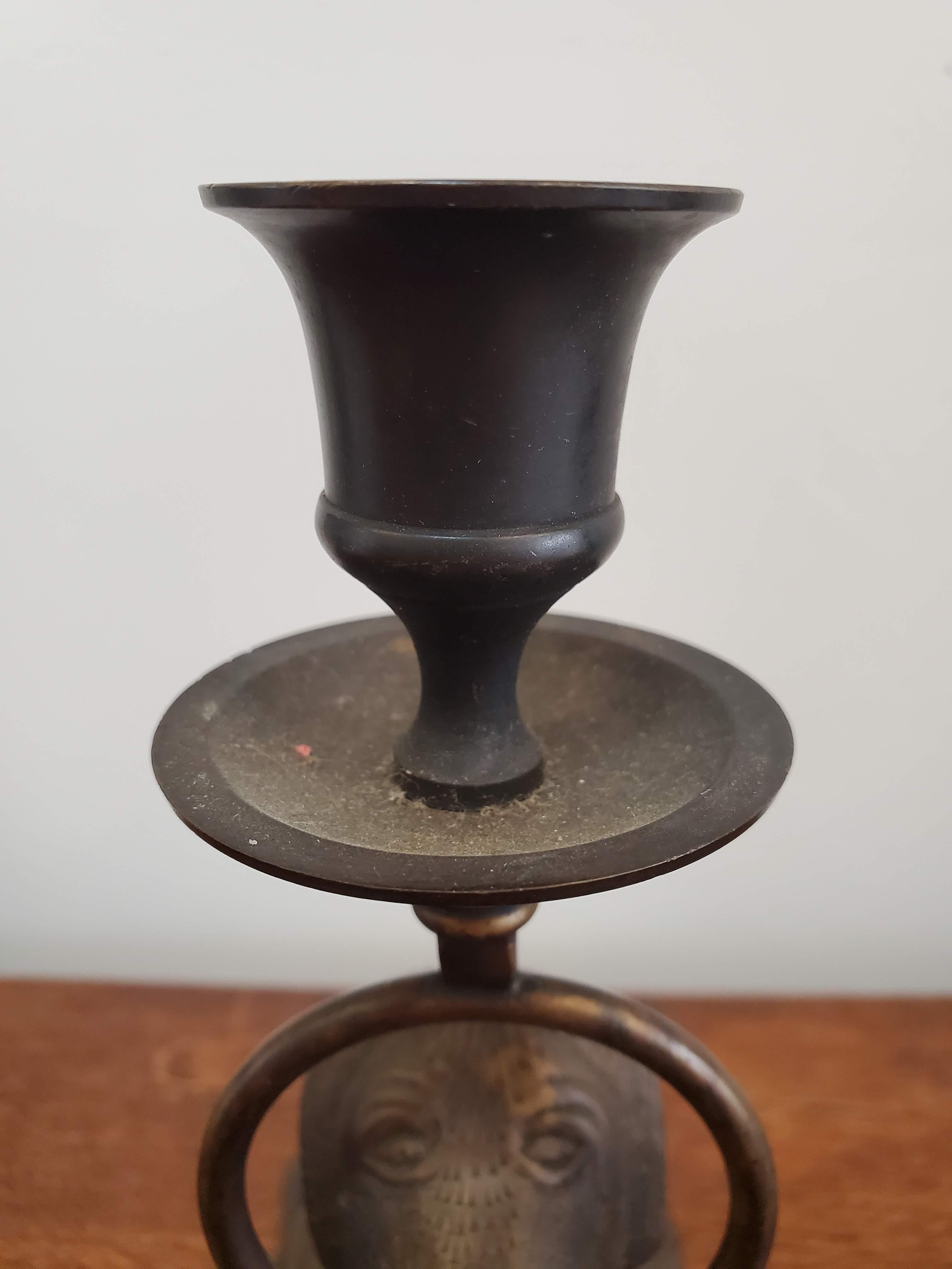 20th Century Bronze Candle Holder in the Form of a Labrador Retriever