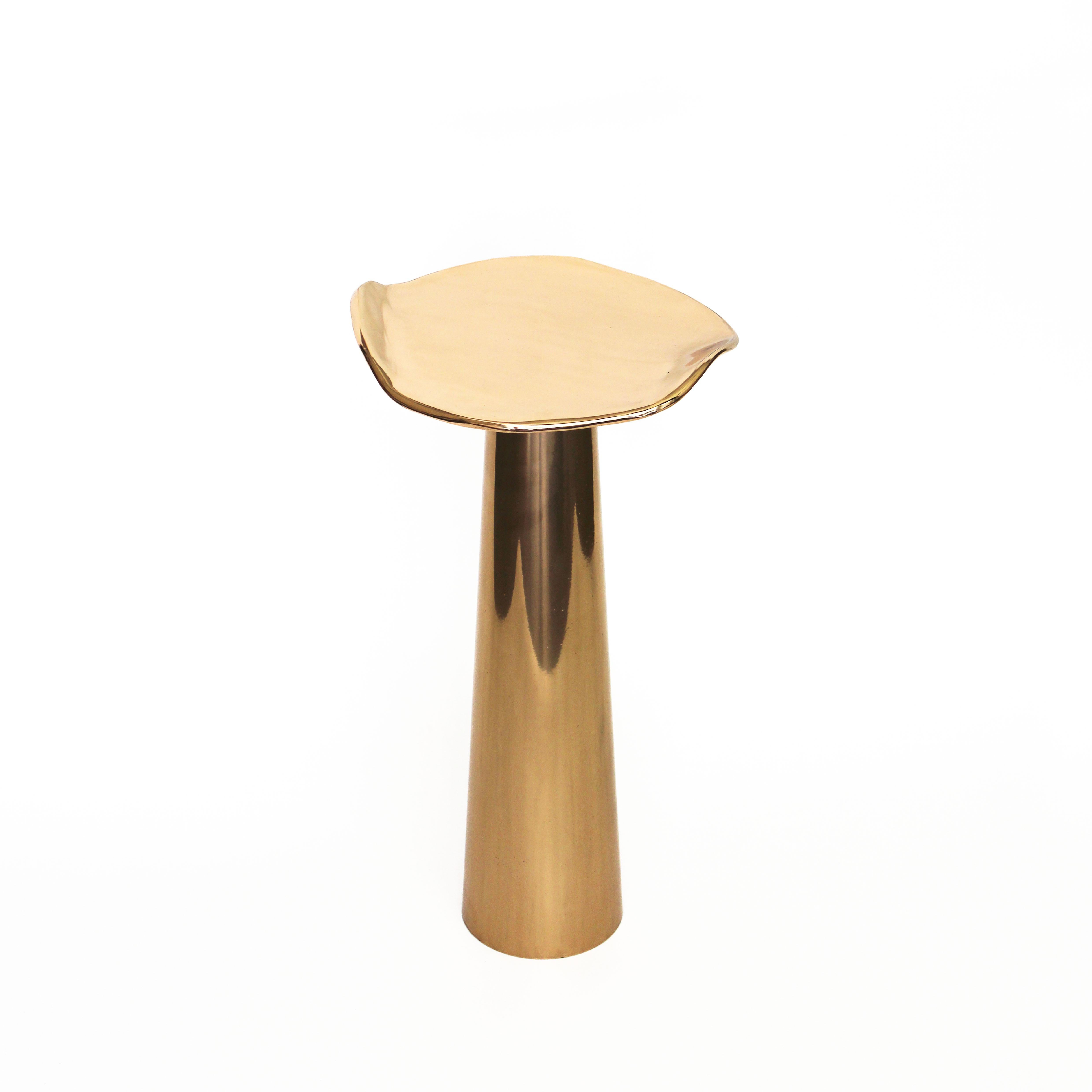 Bronze Onda Cone Side Table by Studio Sunt
Dimensions: D 30 x H 54 cm. 
Materials: Bronze.

Studio Sunt is an Istanbul-based design studio that renews traditions by applying fine craftsmanship to contemporary design with the experience of casting