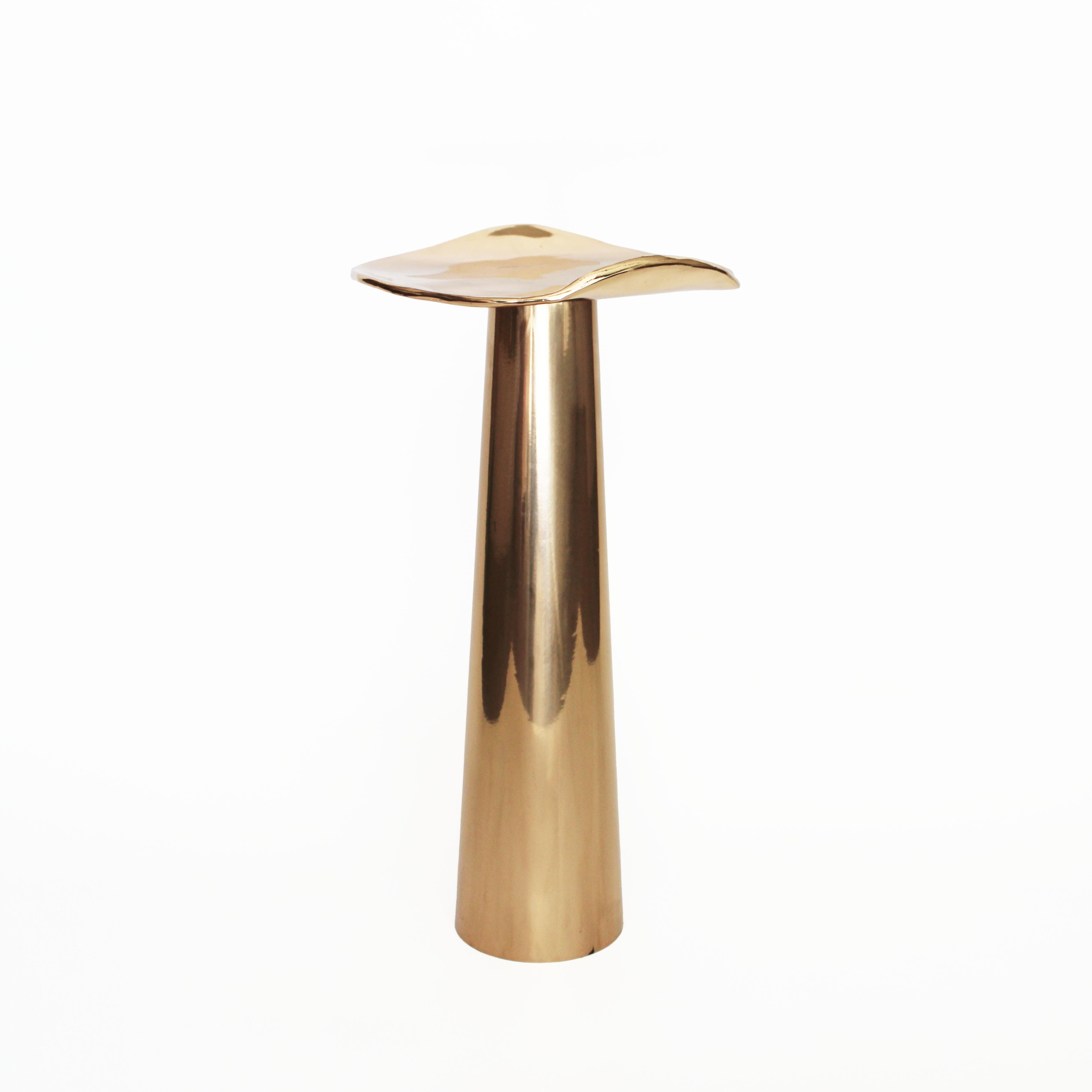 Post-Modern Bronze Onda Cone Side Table by Studio Sunt For Sale