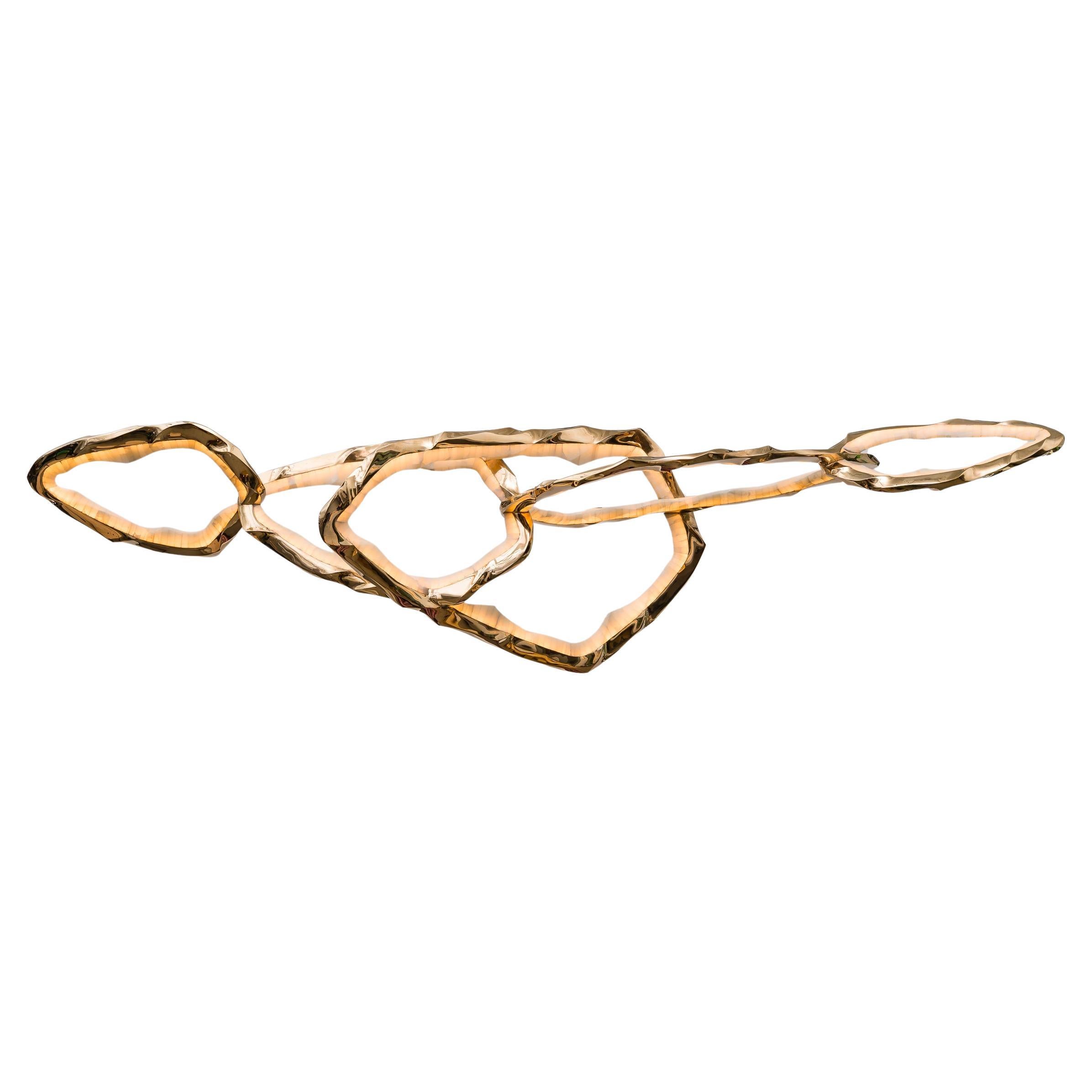 Kreisförmiger Kronleuchter aus Bronze und Onyx II