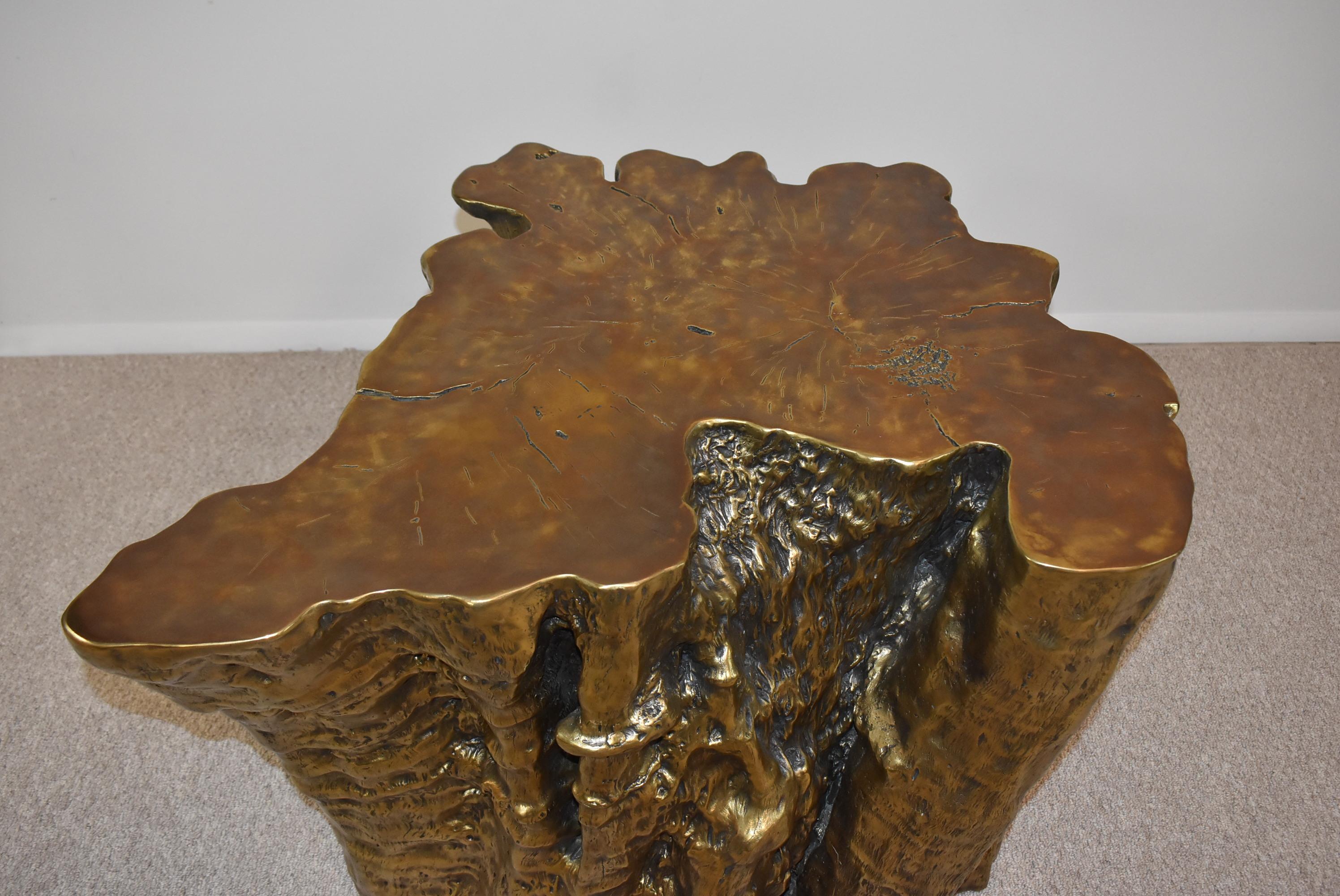Moderne Grande base de table en forme de tronc d'arbre en bronze par Century Furniture Co. Grand Tour en vente
