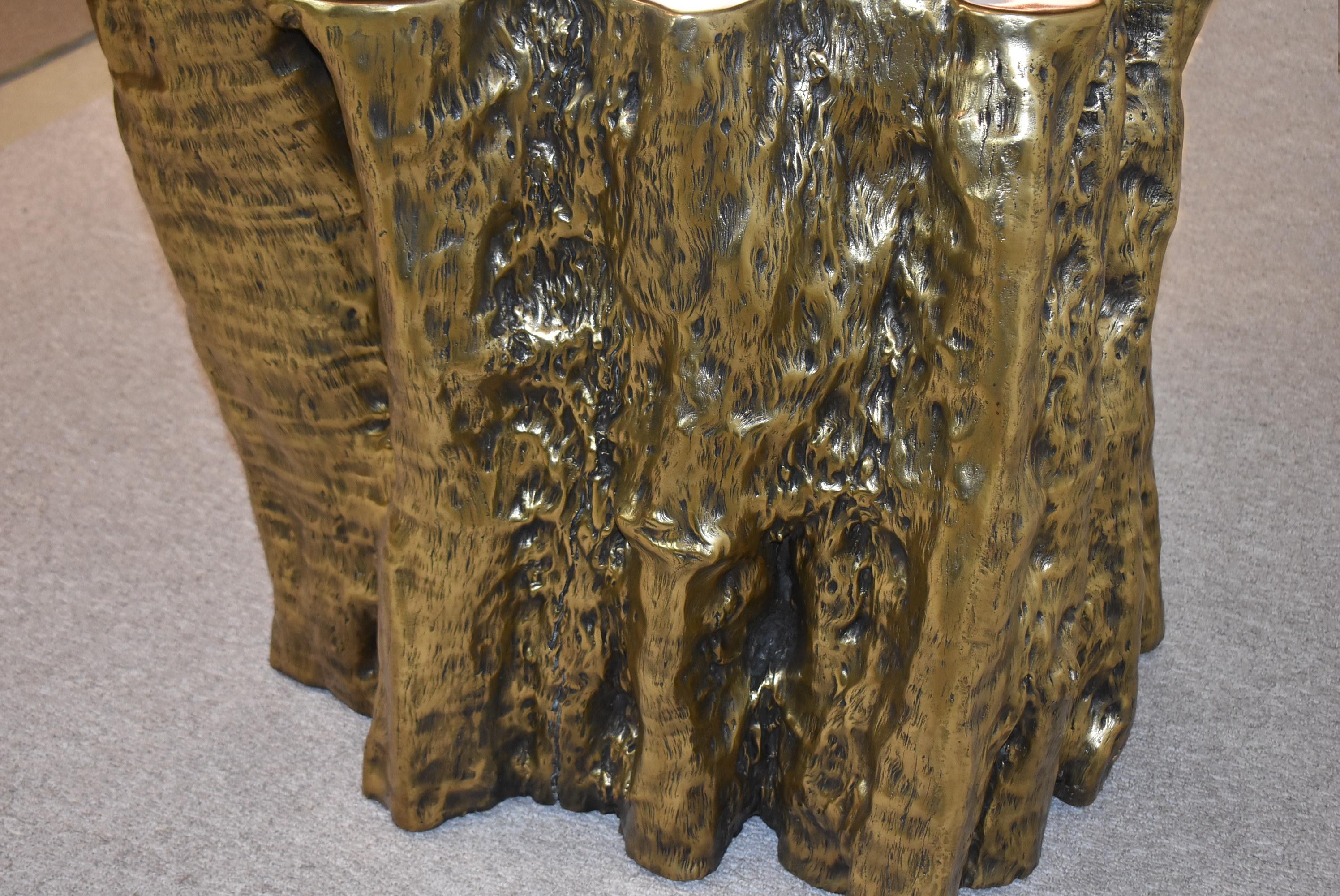 Bronze Large Tree Trunk Table Base by Century Furniture Co. Grand Tour In Excellent Condition For Sale In Toledo, OH