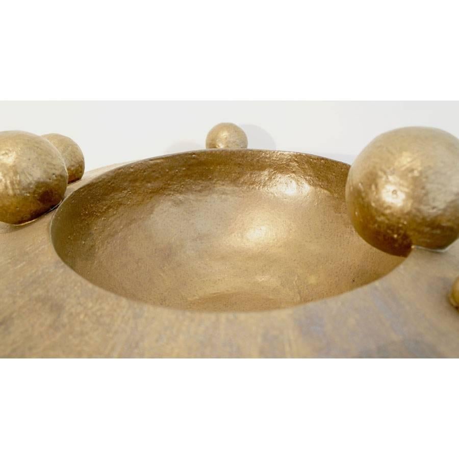 Bronze Orb Vessel In Excellent Condition For Sale In Los Angeles, CA