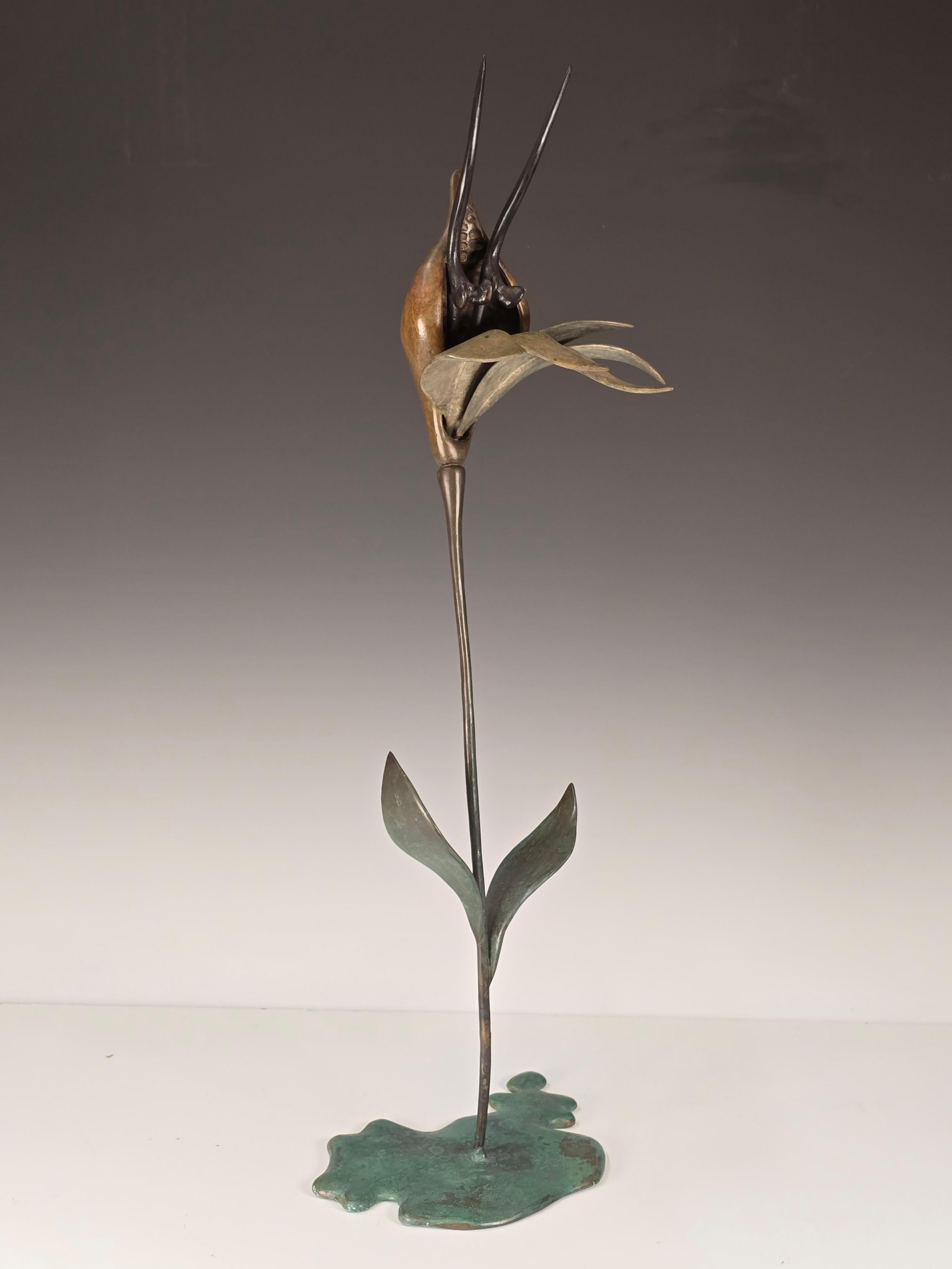 Scultura di orchidee in bronzo di William Jauquet in vendita 3