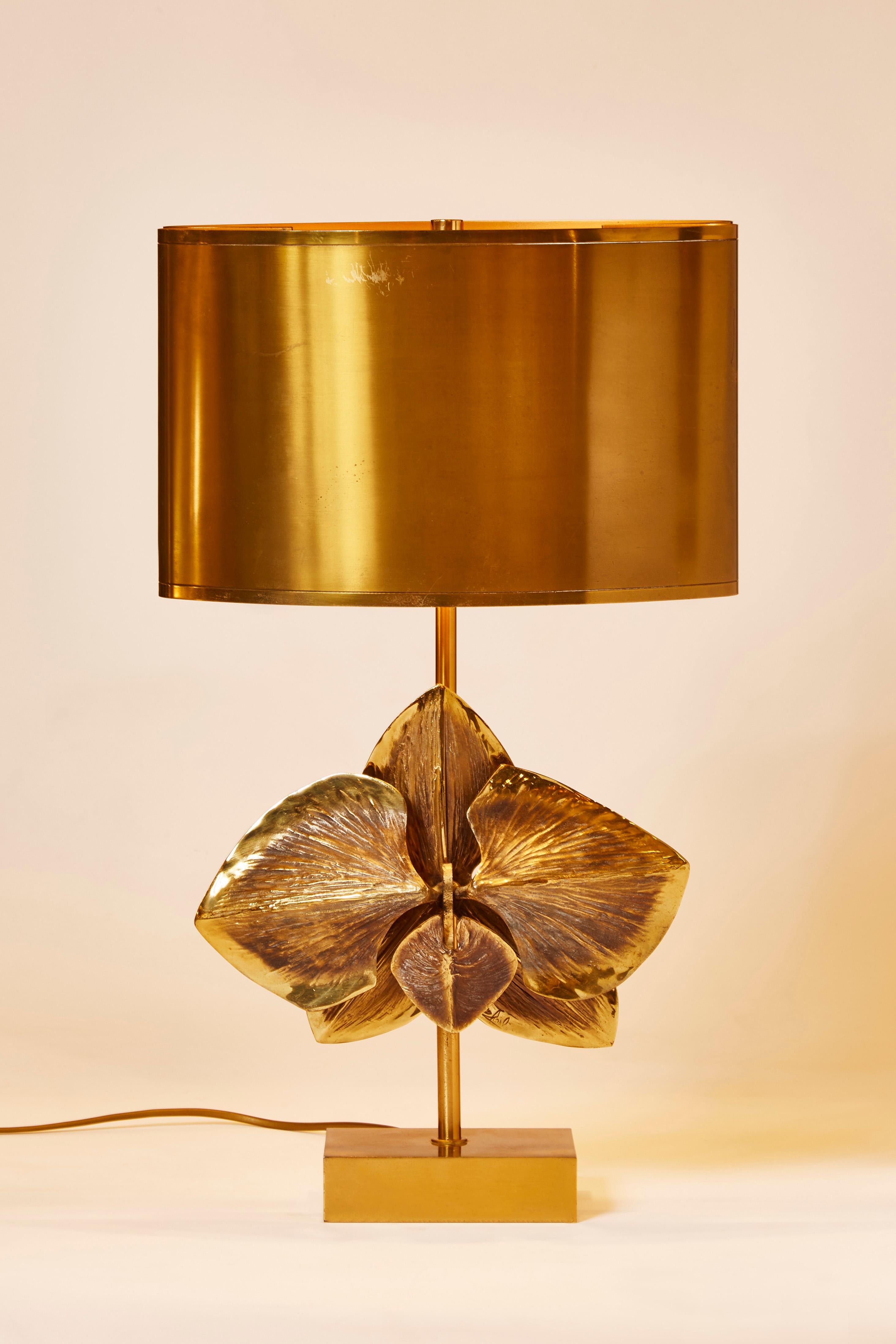 Bronze Orchid Table Lamp by Maison Charles 1