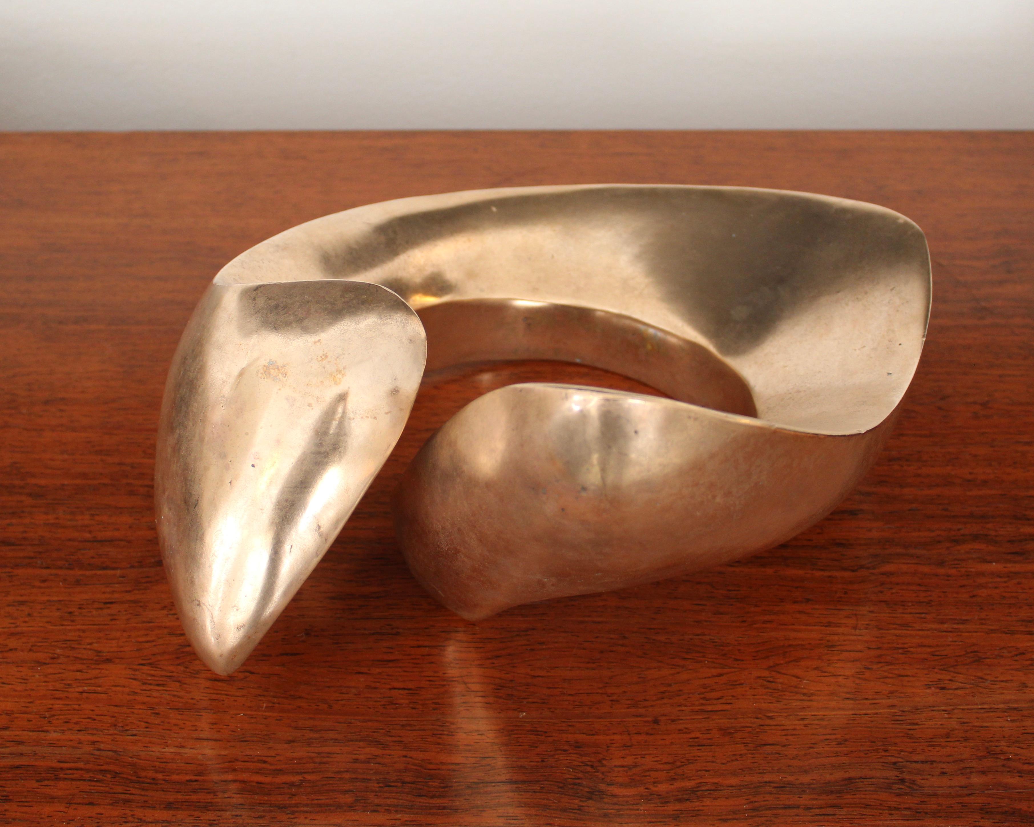Bronze Organic Abstract Curvilinear Form Sculpture 1