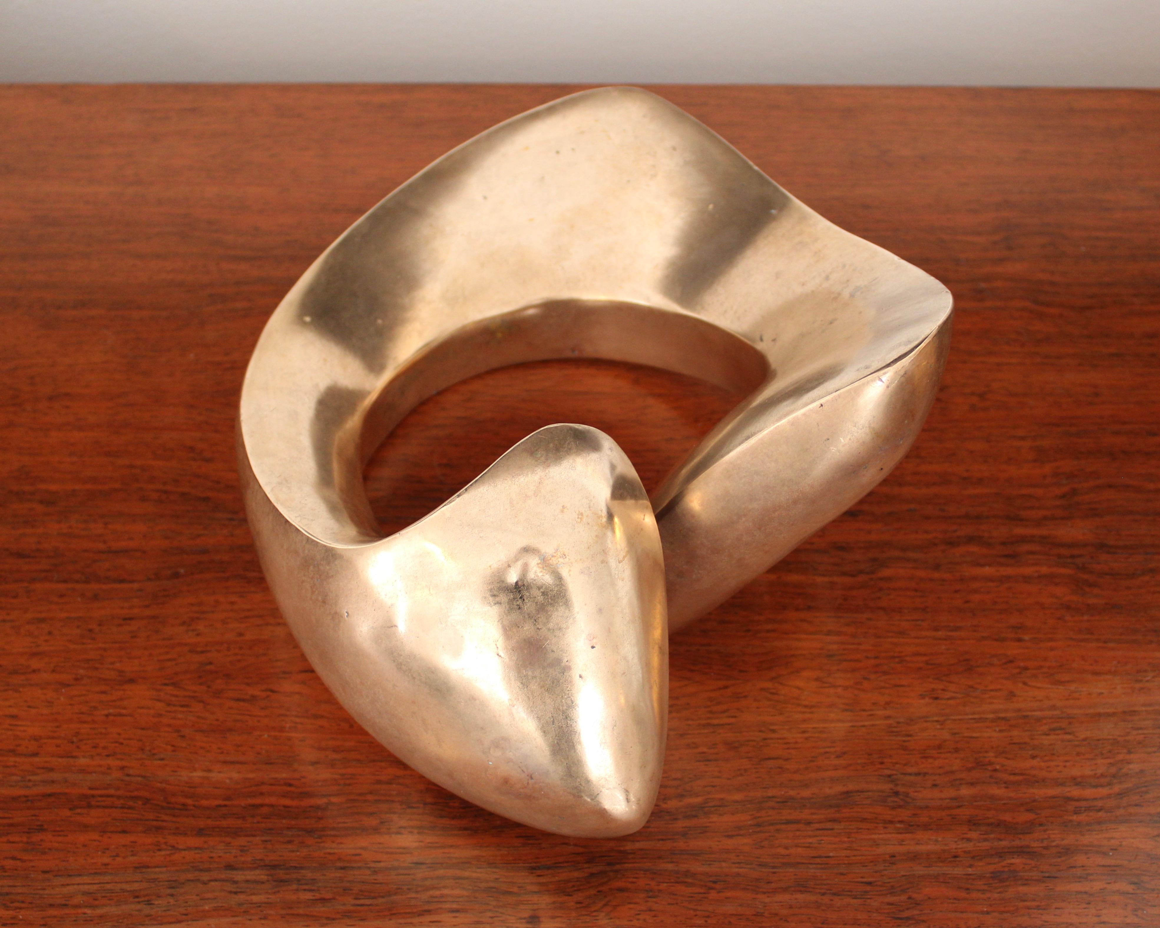 Bronze Organic Abstract Curvilinear Form Sculpture 3