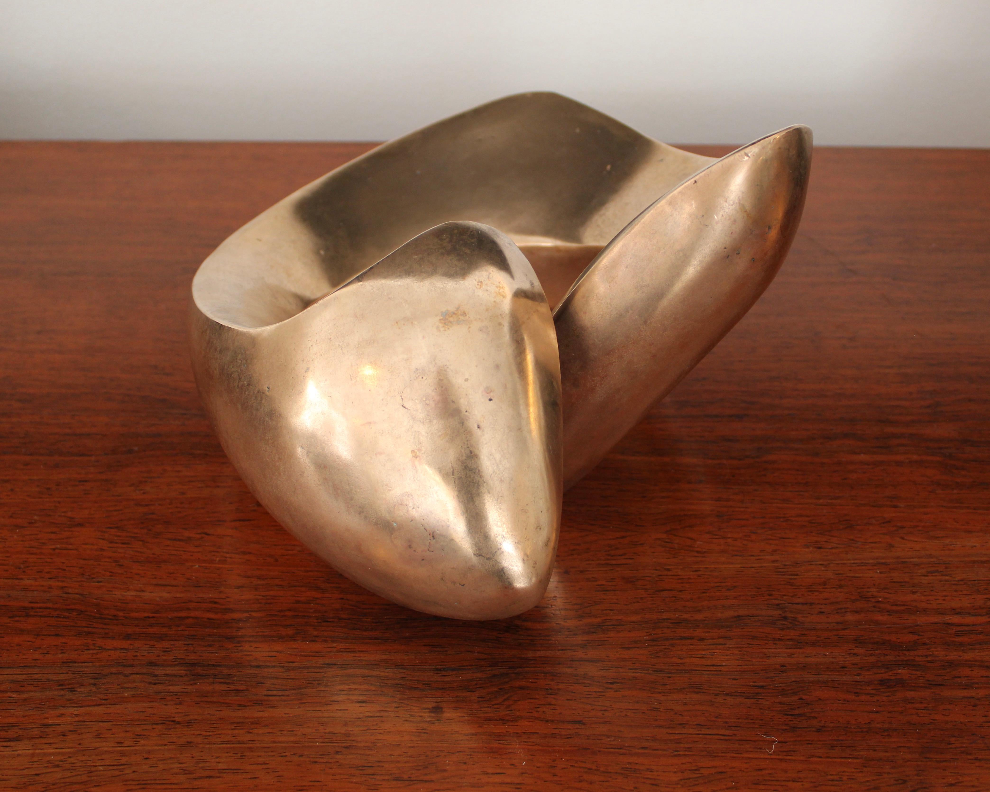 Bronze Organic Abstract Curvilinear Form Sculpture 4