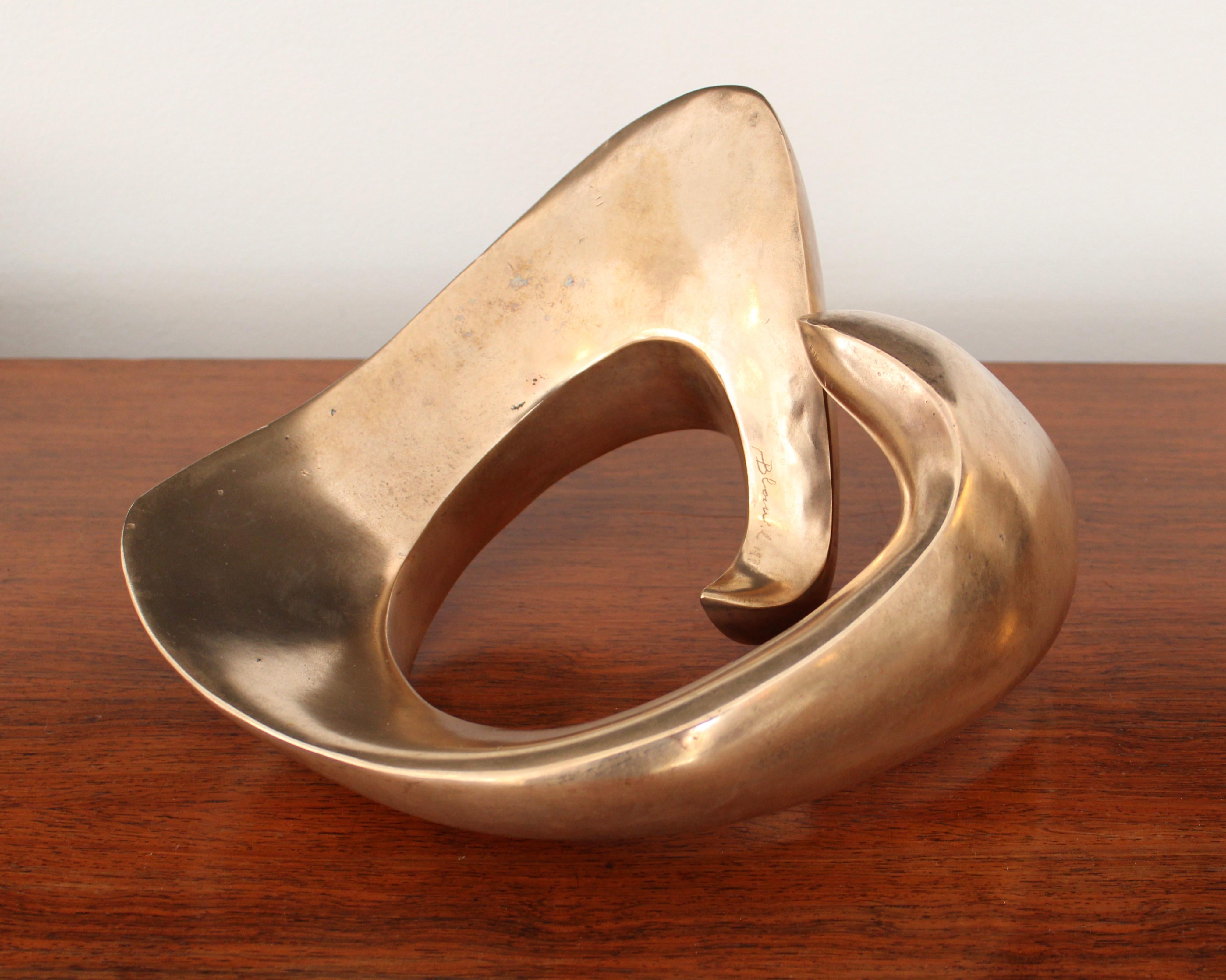 Bronze Organic Abstract Curvilinear Form Sculpture 5