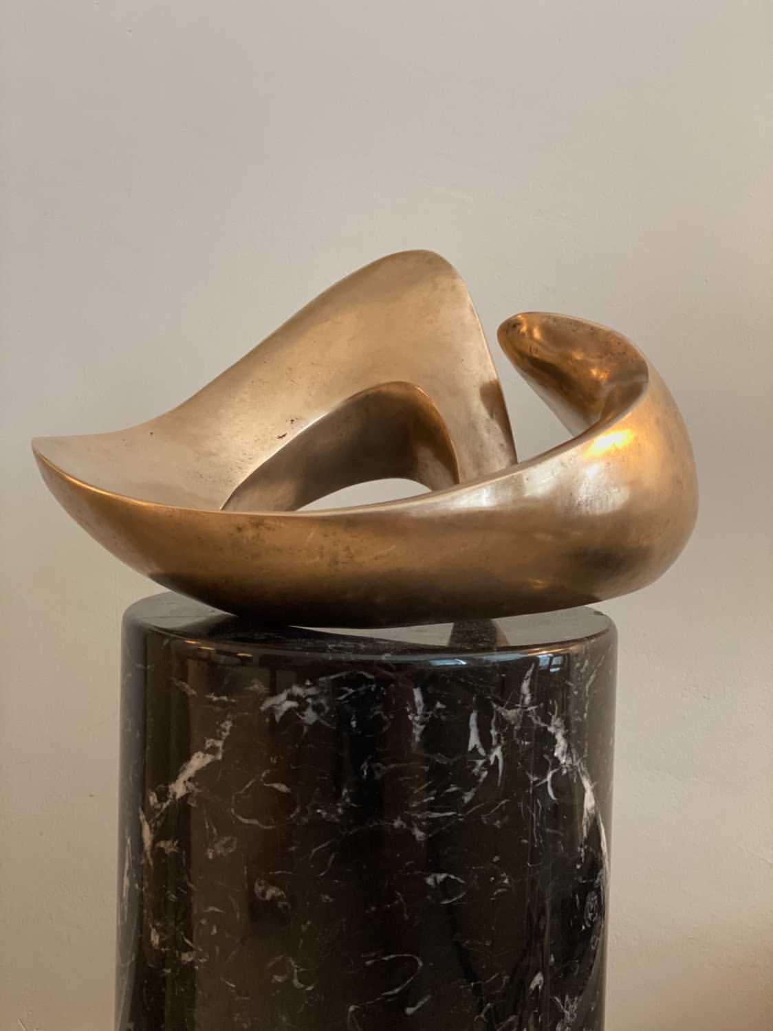 Bronze Organic Abstract Curvilinear Form Sculpture 9