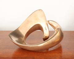 Bronze Organic Abstract Curvilinear Form Sculpture