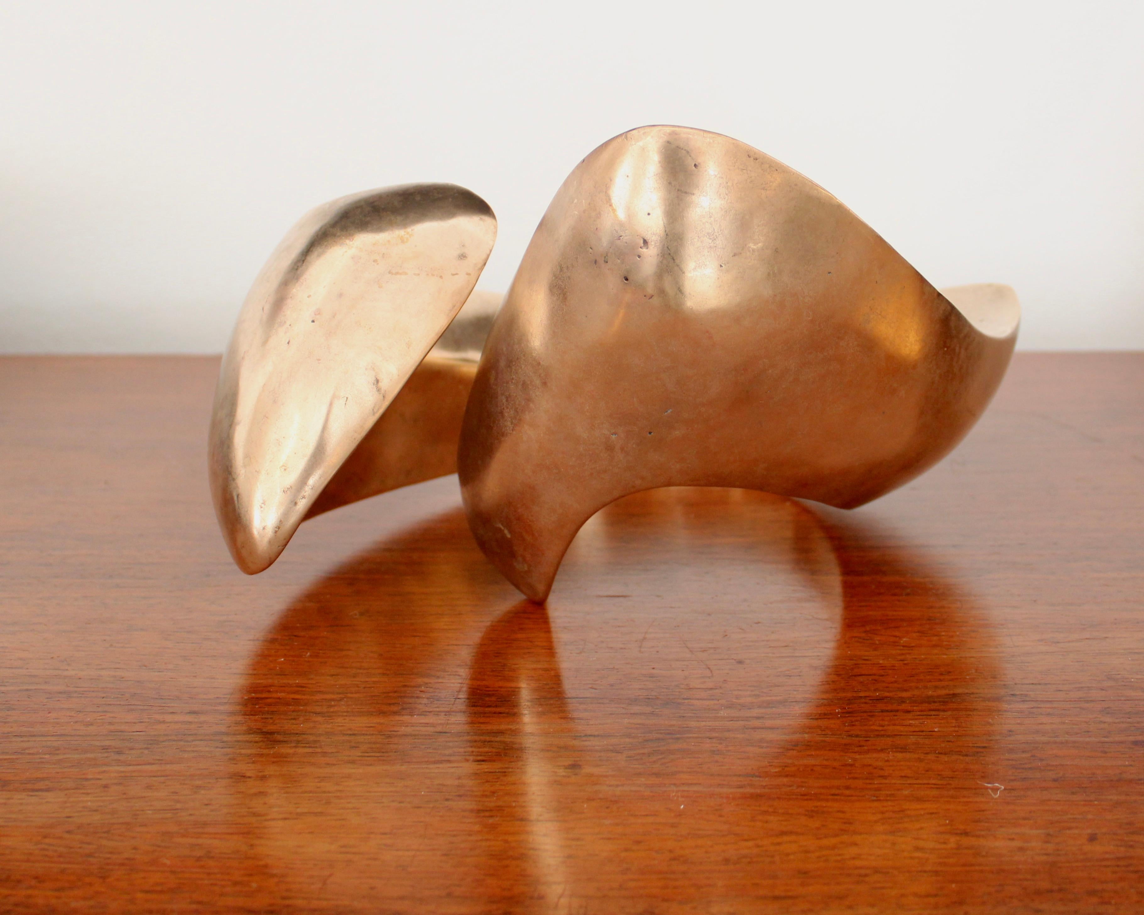 Late 20th Century Bronze Organic Abstract Curvilinear Form Sculpture