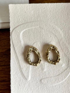 Contemporary Bronze Organic Stud Earrings by Daiana Meligrana Studio