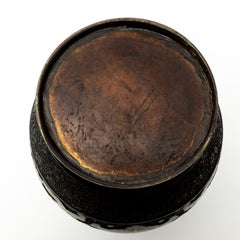 Bronze Oriental Champleve Vase Bulbous