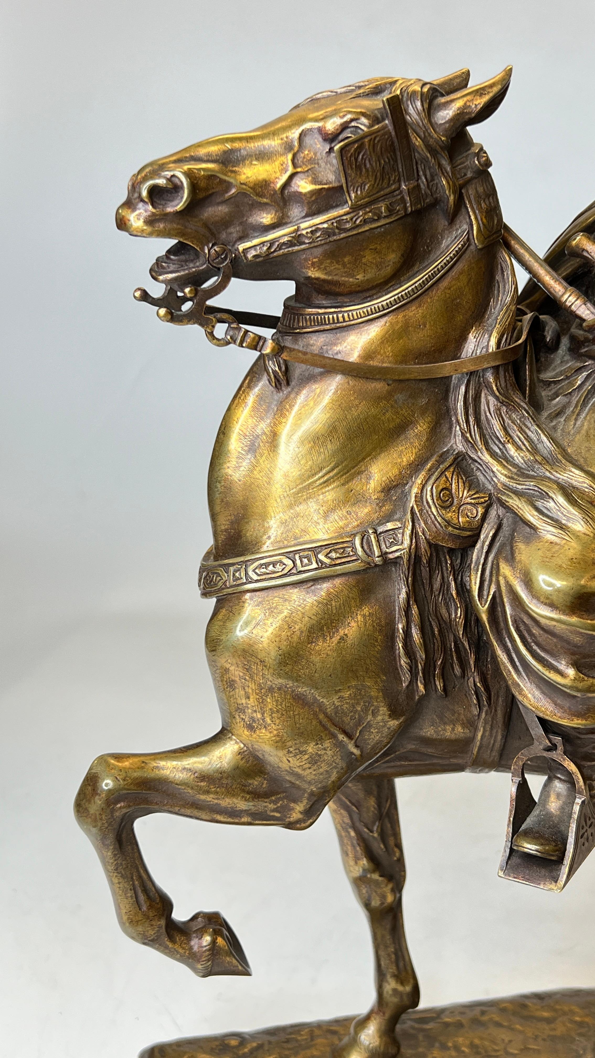 Bronze Orientalist Sculpture of Arab on Horseback After A. de Gericke 4