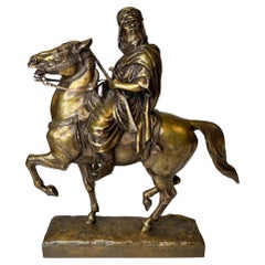 Bronze Orientalist Sculpture of Arab on Horseback After A. de Gericke