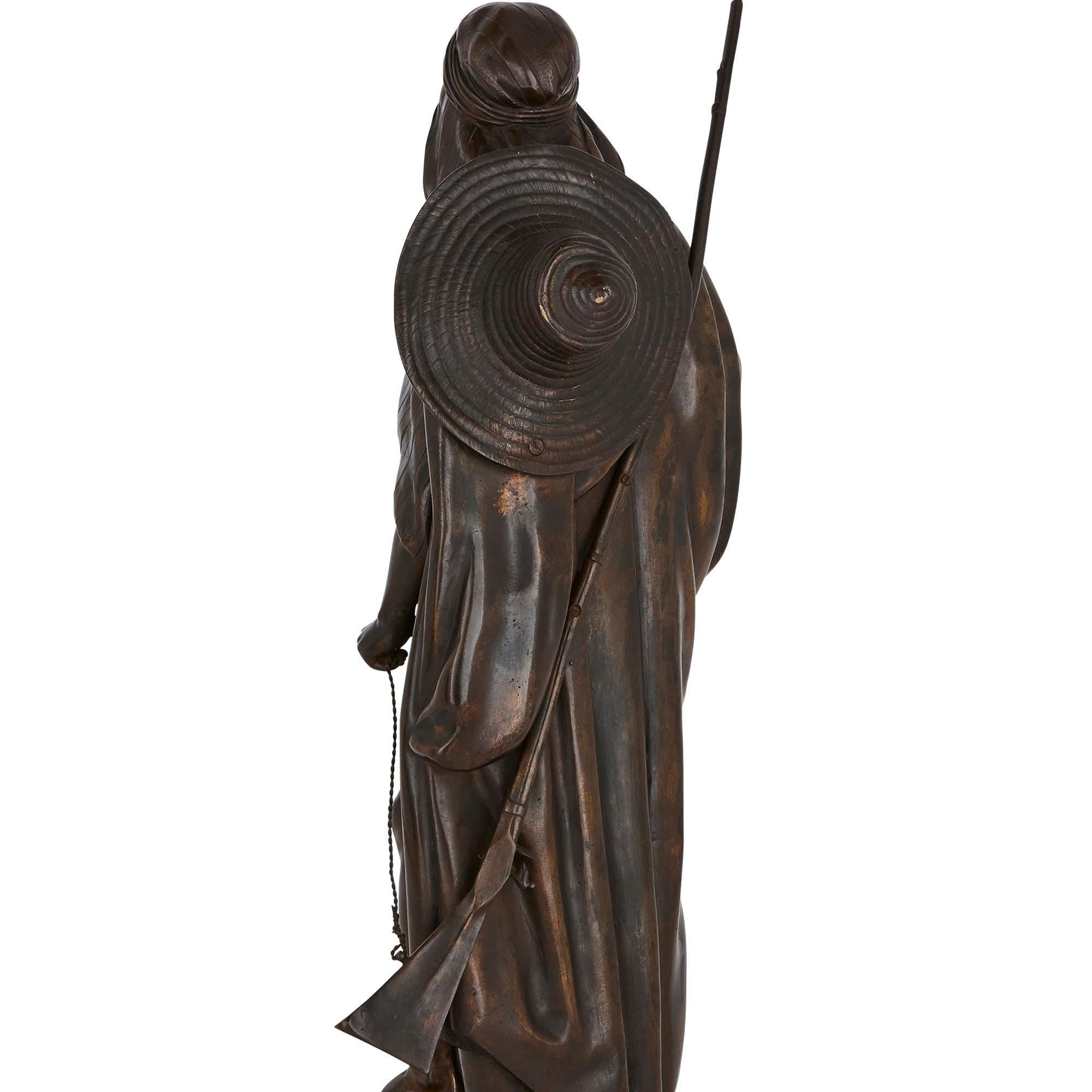 Belle Époque Bronze Orientalist Sculptures by Salmson For Sale