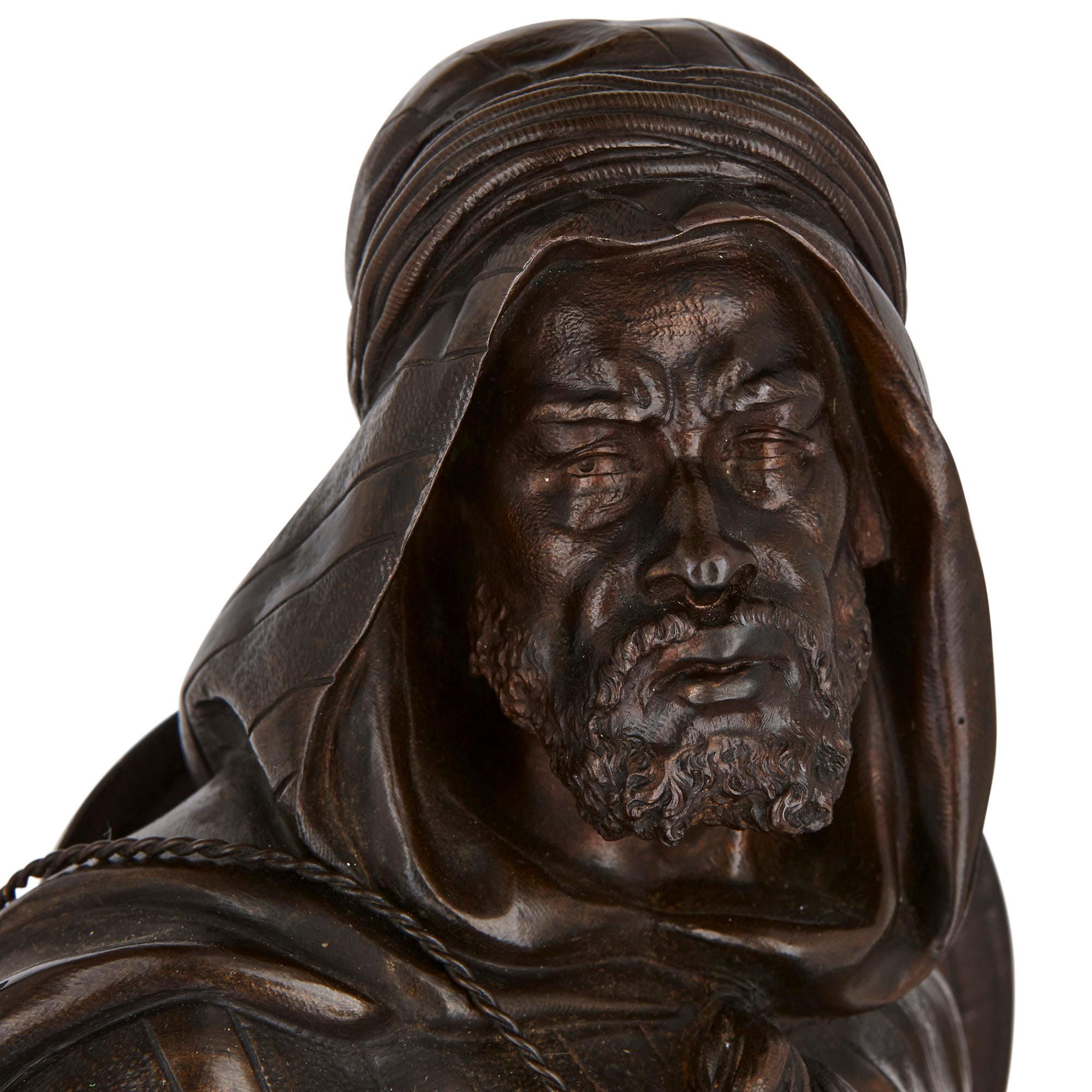 French Bronze Orientalist Sculptures by Salmson For Sale