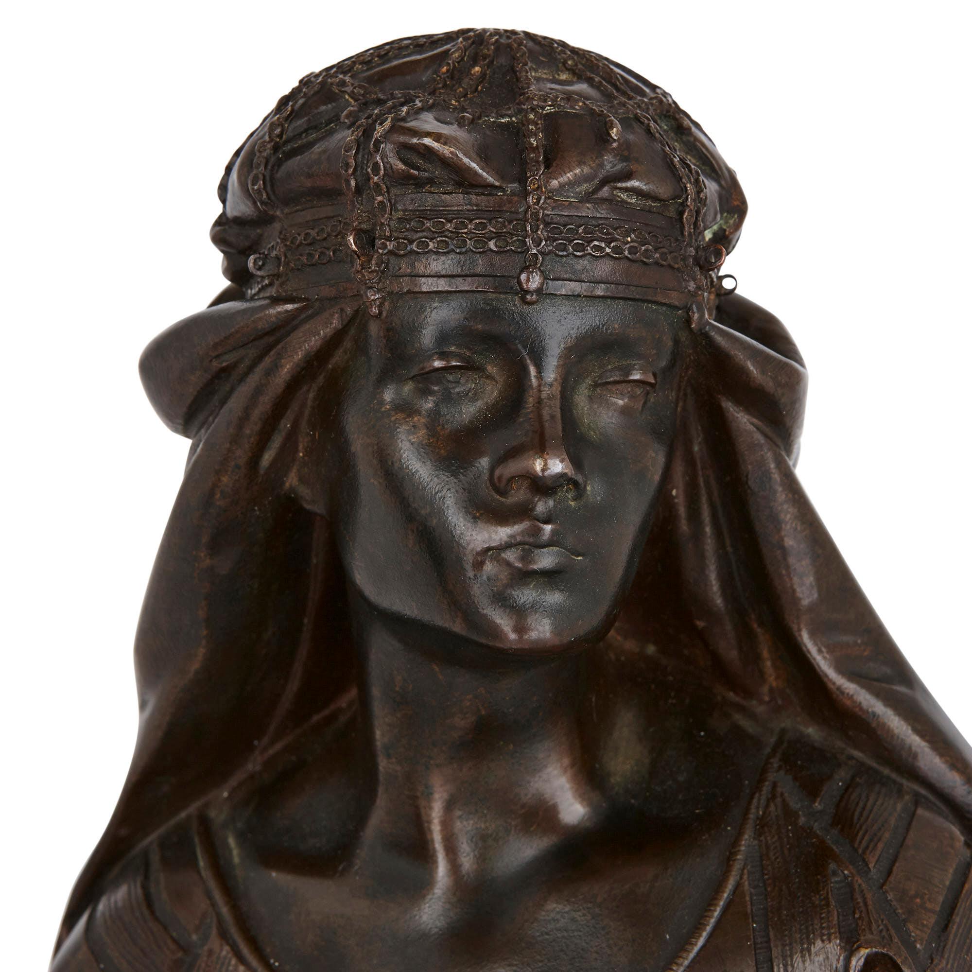 Patinated Bronze Orientalist Sculptures by Salmson For Sale