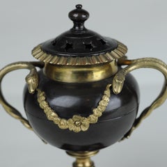 Bronze & Ormolu Vase Shaped Candlesticks or Pastille/Incense Burners