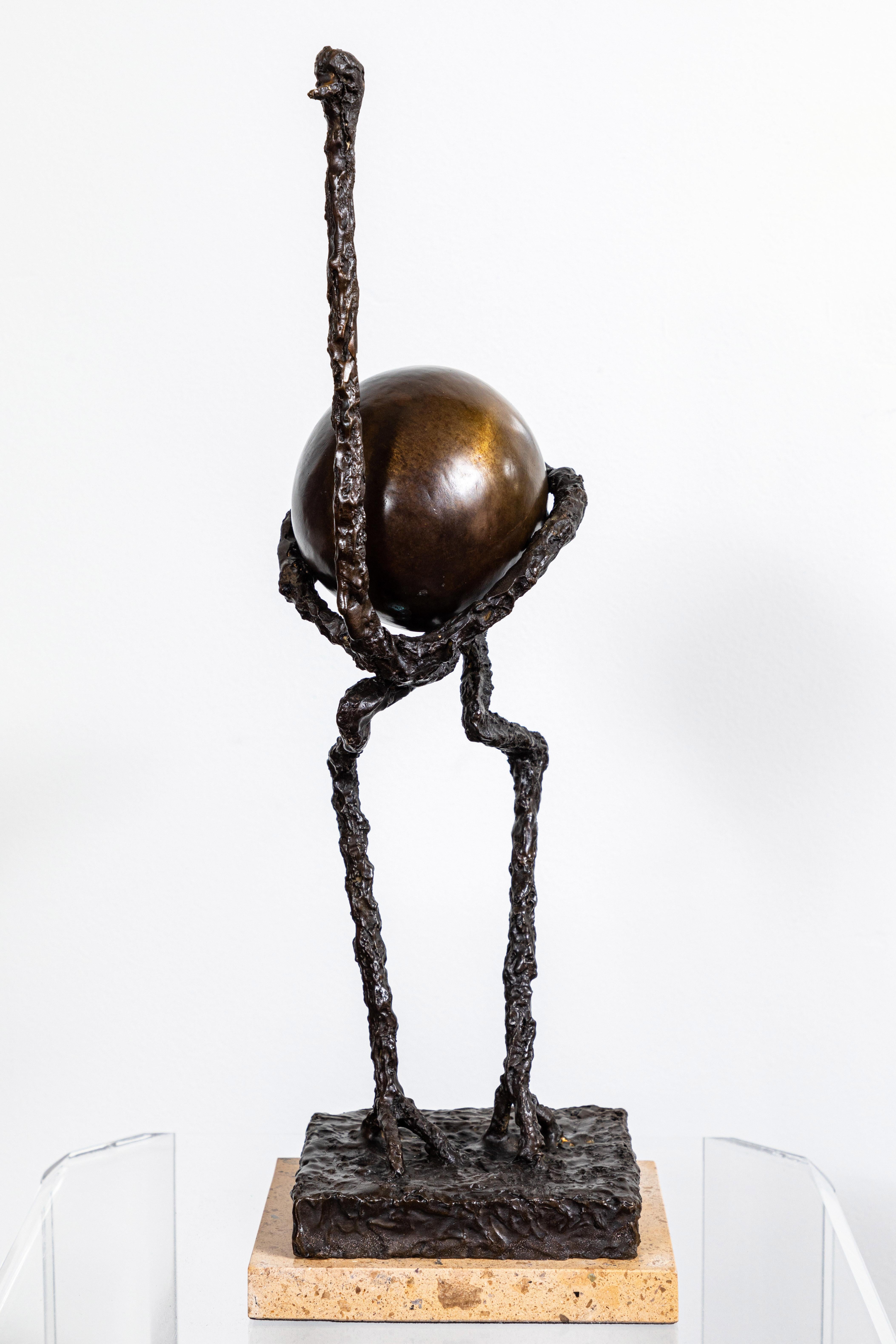 Français Sculpture d'autruche en bronze en vente