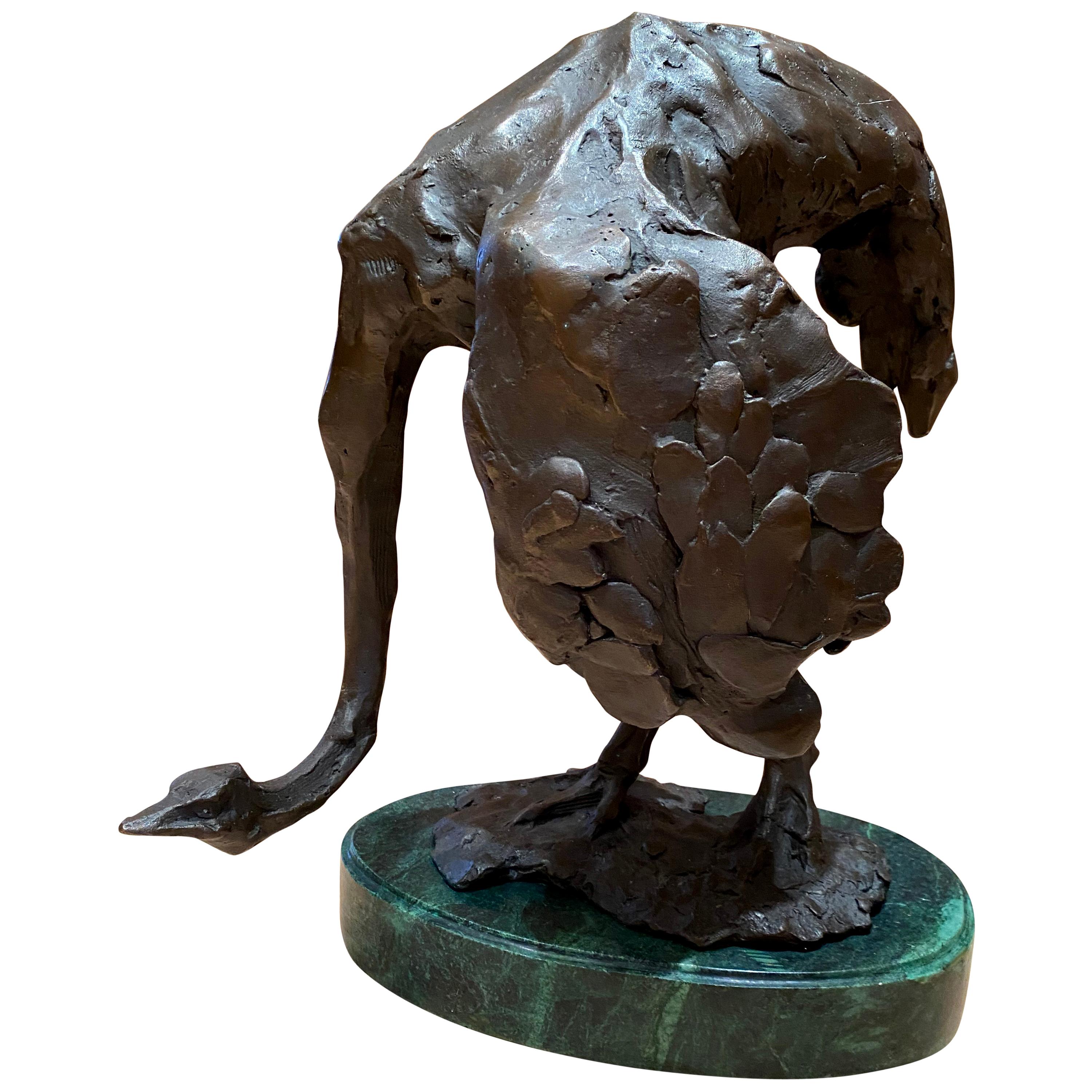 Bronze Ostritch Sculpture, 20th Century For Sale