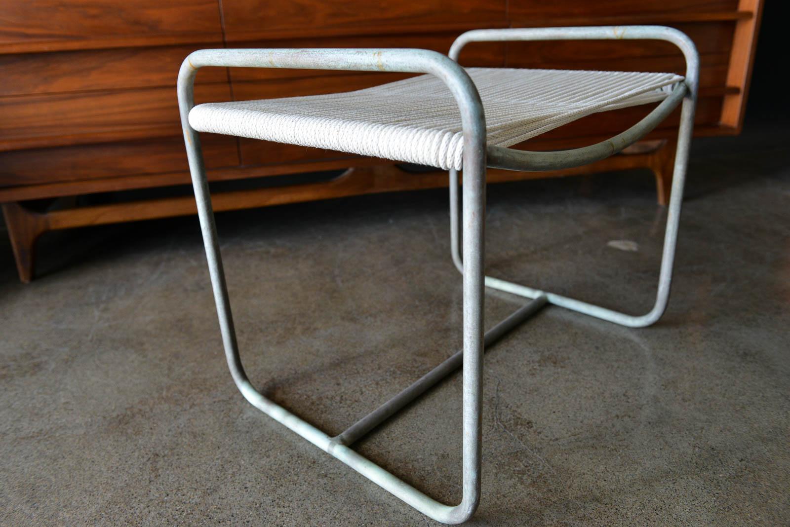 Bronze Ottoman or Side Table by Walter Lamb, circa 1955 In Good Condition In Costa Mesa, CA