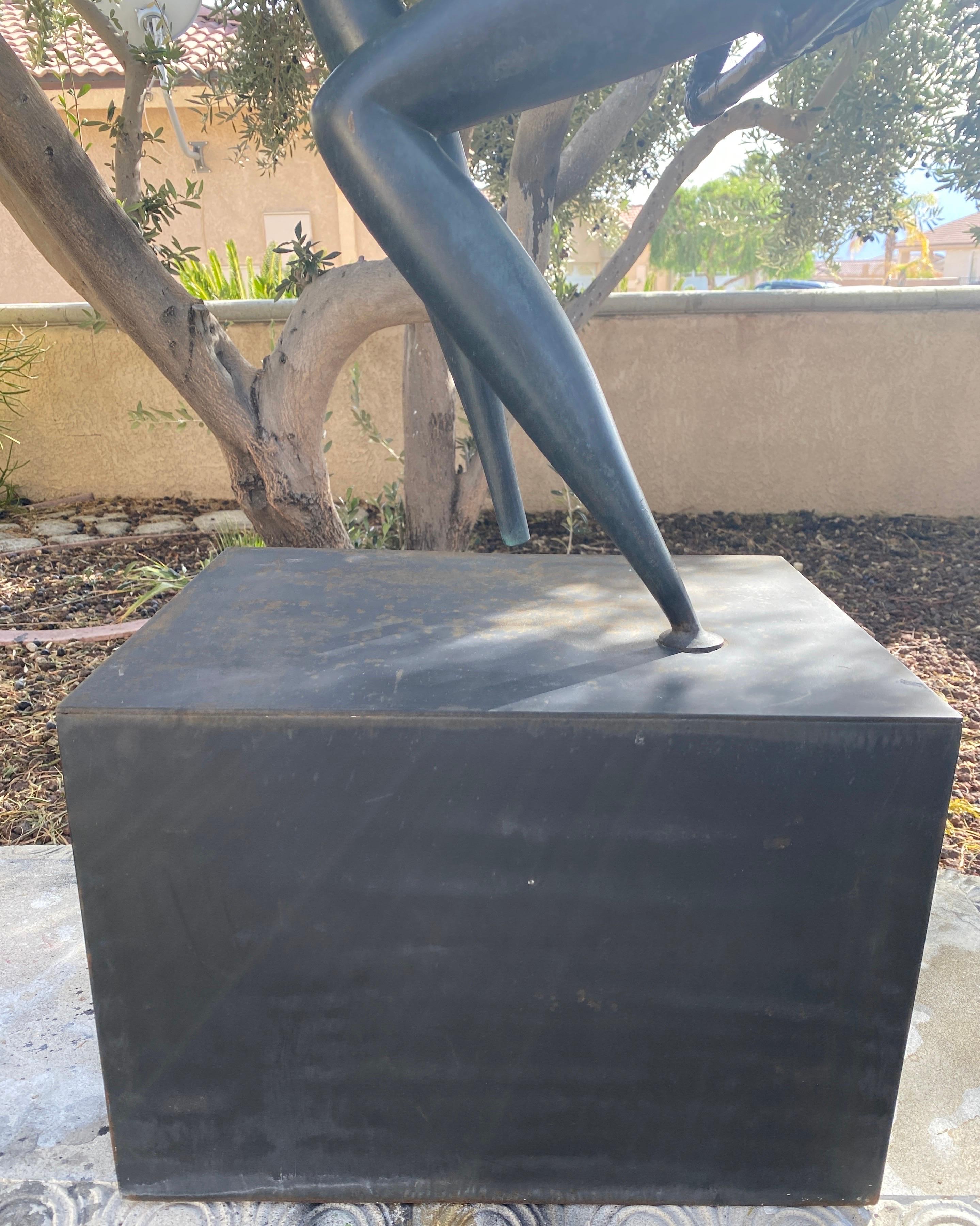Bronze Outdoor/Indoor Large Rare Sculpture “The Swing” Leon Bronstein, Israel 4