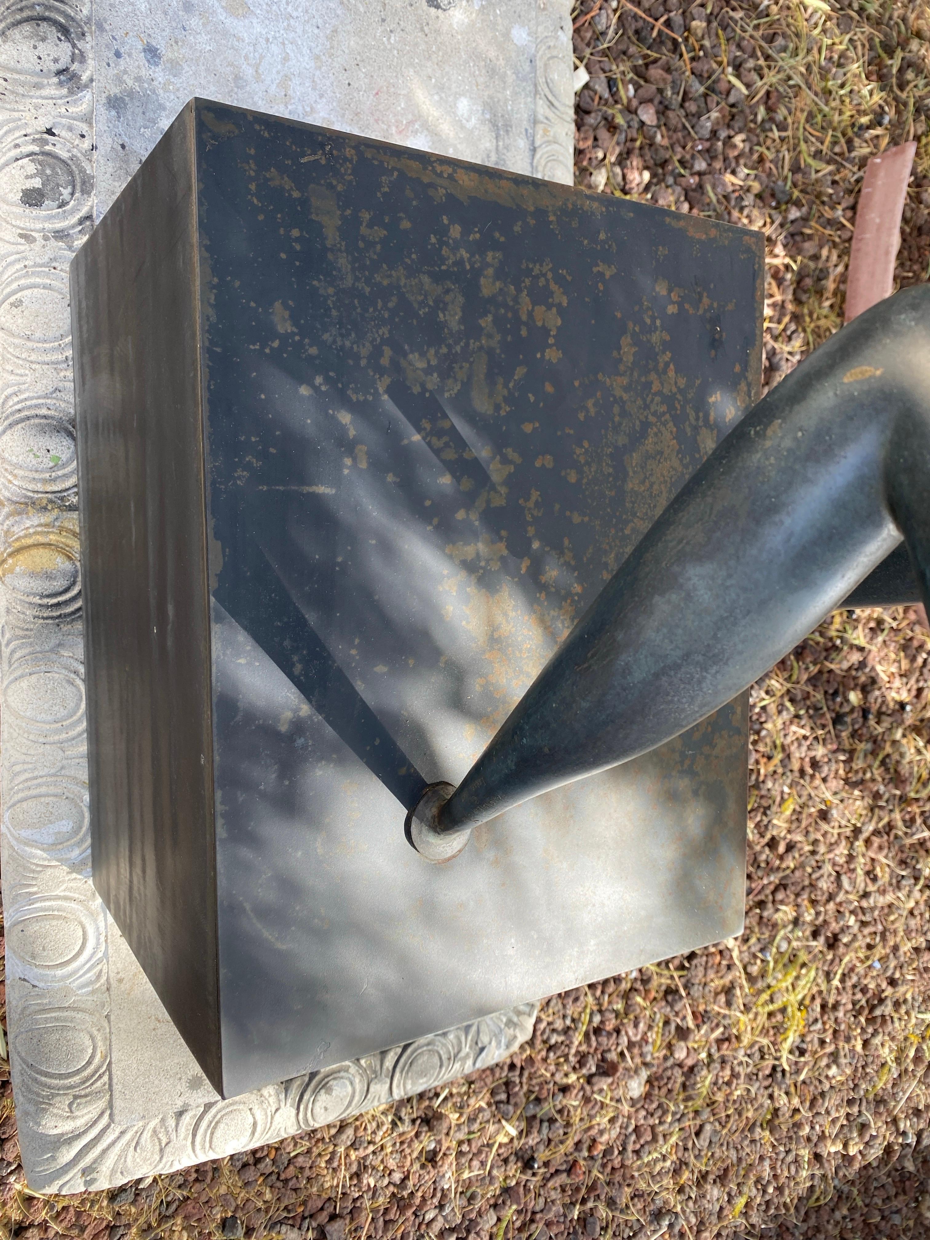 Bronze Outdoor/Indoor Large Rare Sculpture “The Swing” Leon Bronstein, Israel 5
